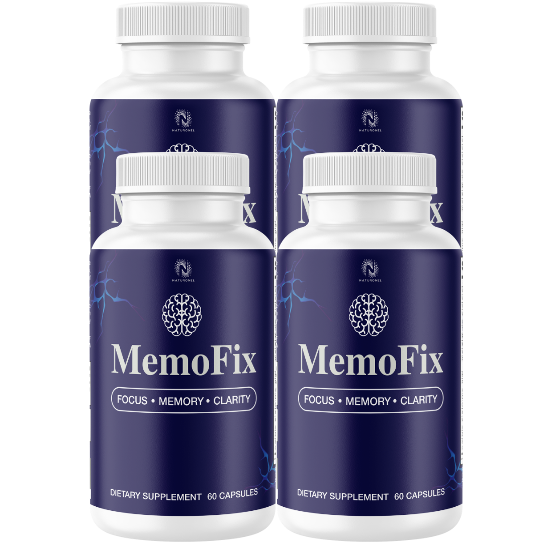MemoFix Brain & Memory Support (4 Pack) – Cognitive, Focus, Concentration & Mental Clarity Formula