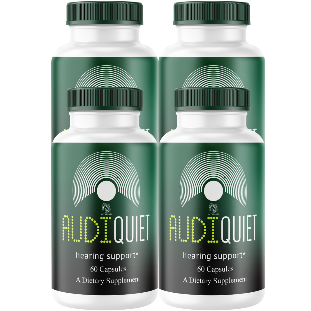 AudiQuiet Advanced Ear Wellness Supplement (4 Pack) – Turmeric, Ginger, Boswellia, Glucosamine & MSM Complex