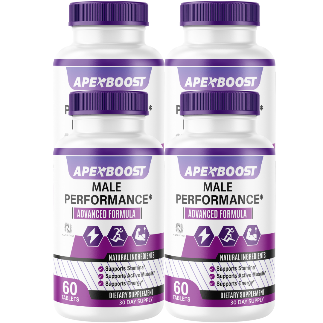 ApexBoost Male Performance Supplement for Men (4 Pack) – Advanced Vitality, Stamina & Energy Support with Longjack, Maca, L-Arginine, Ginseng & Tribulus