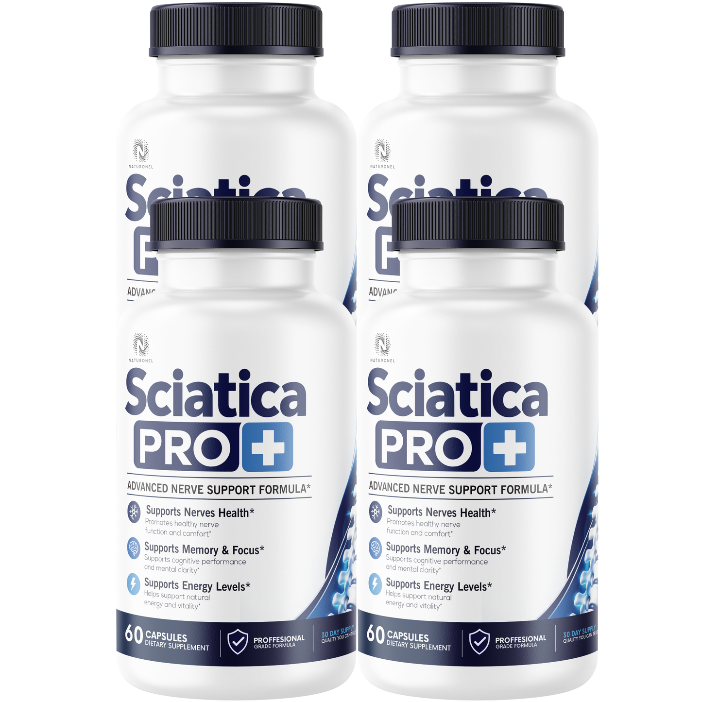 Sciatica Pro+ Advanced Nerve Support Supplement with Turmeric, Glucosamine, Chondroitin, Boswellia, MSM, Ginger & BioPerine®, Joint & Nerve Health Formula