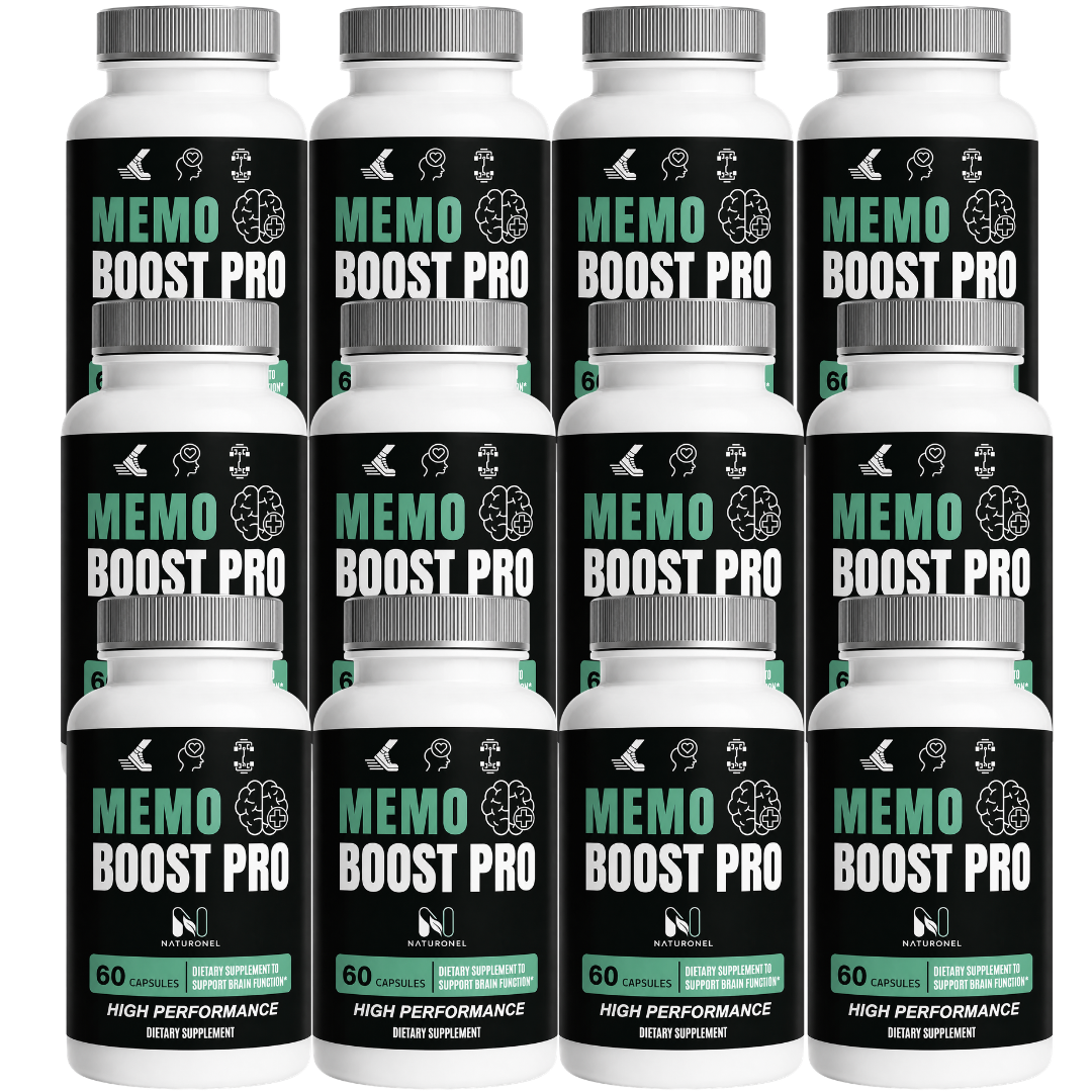 Memo Boost Pro – Brain Health Supplement with DMAE, Bacopa, GABA, DHA & Phosphatidylserine – Memory, Focus & Cognitive Support Formula – 60 Capsules