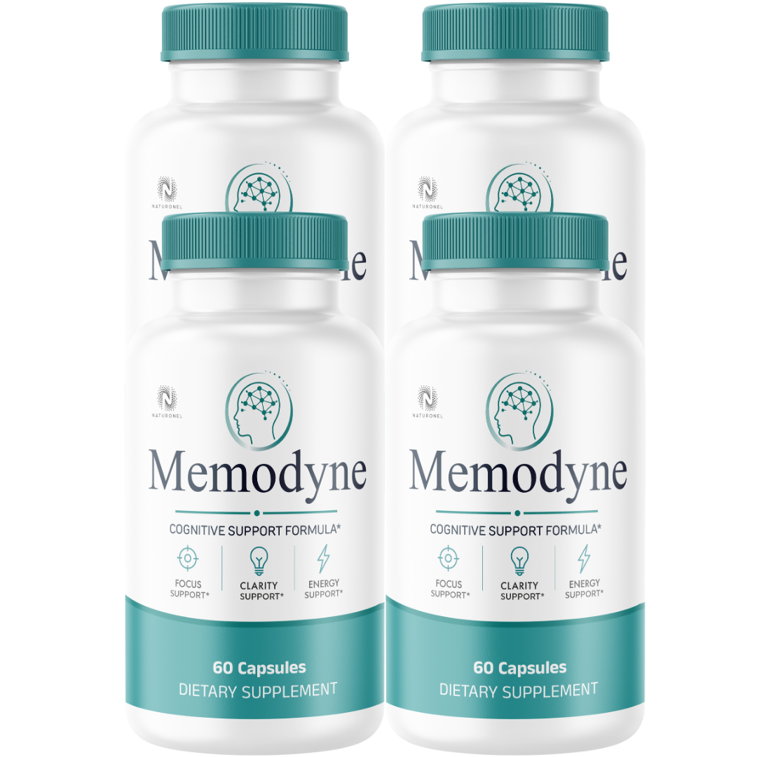 Memodyne Memory & Brain Health Supplement (4 Pack) – Advanced Nootropic Formula with DMAE, Bacopa, Huperzine A & Essential B Vitamins – Supports Focus, Clarity & Cognitive Function