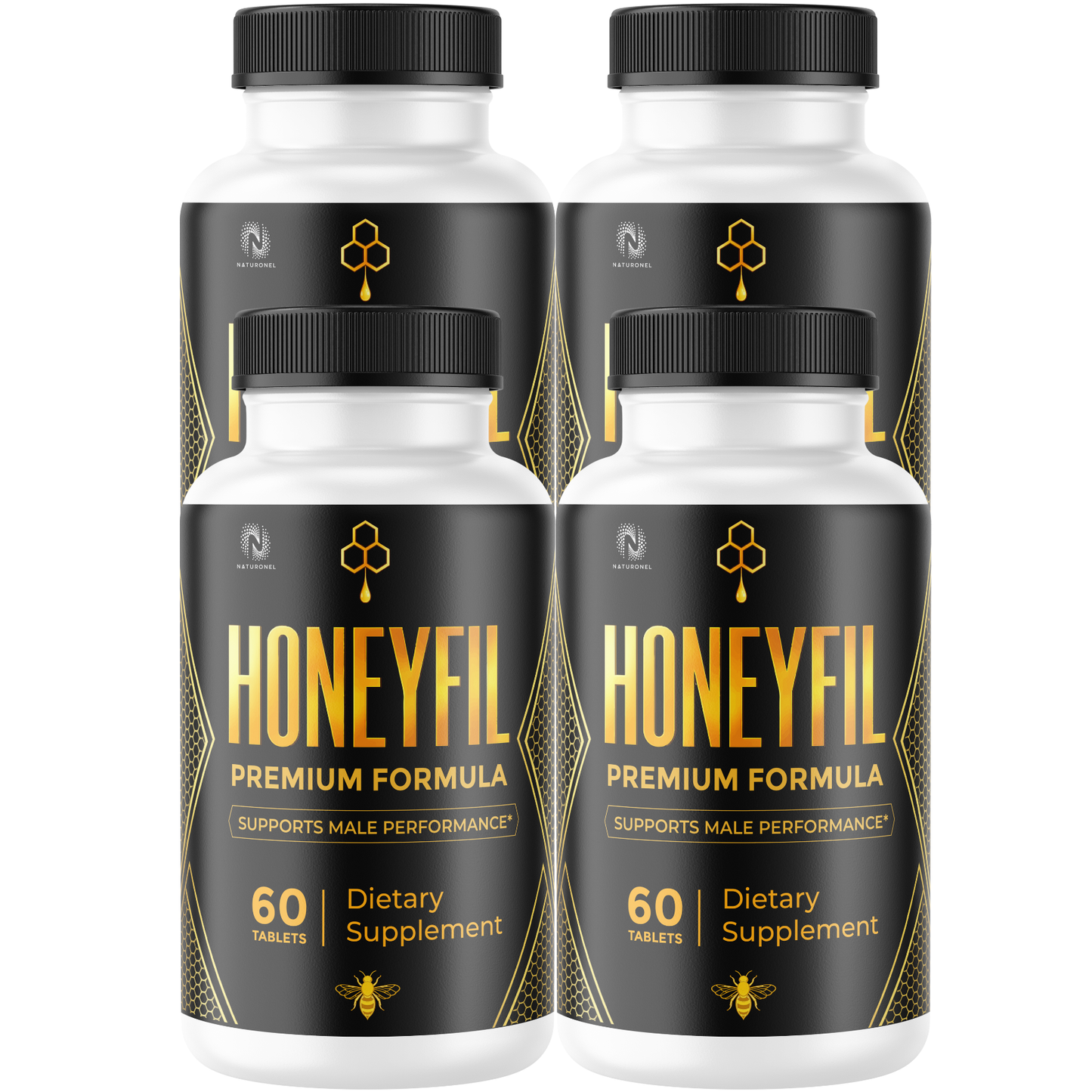 Honeyfil Premium Formula for Men – Male Performance Supplement with Tongkat Ali, Maca Root, L-Arginine, Tribulus, Muira Puama, Ginseng & Zinc