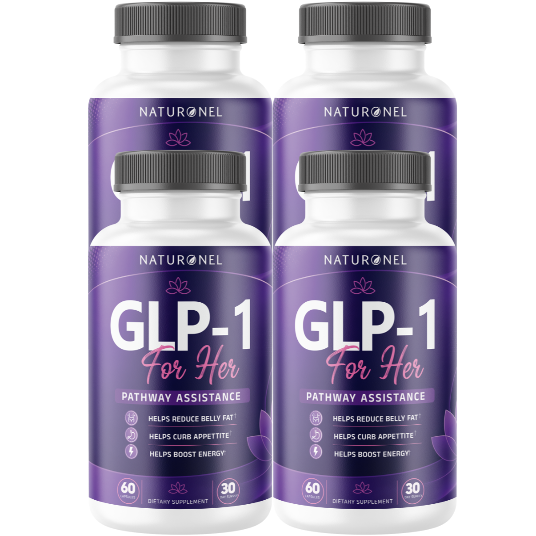 GLP-1 For Her (4 Pack) – Women's GLP-1 Pathway Support Formula with Green Coffee Bean, Garcinia Cambogia, Raspberry Ketone, Green Tea & Caffeine, Metabolism & Appetite Support