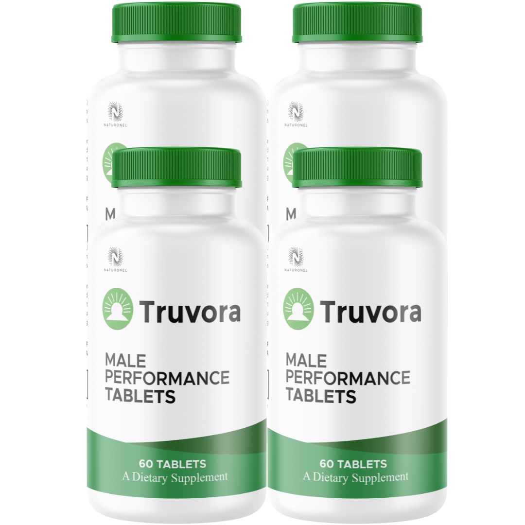 Truvora Men’s Performance Support (4 Pack) – Advanced Male Vitality Formula with Longjack, Maca, Ginseng, L-Arginine, Tribulus & Zinc
