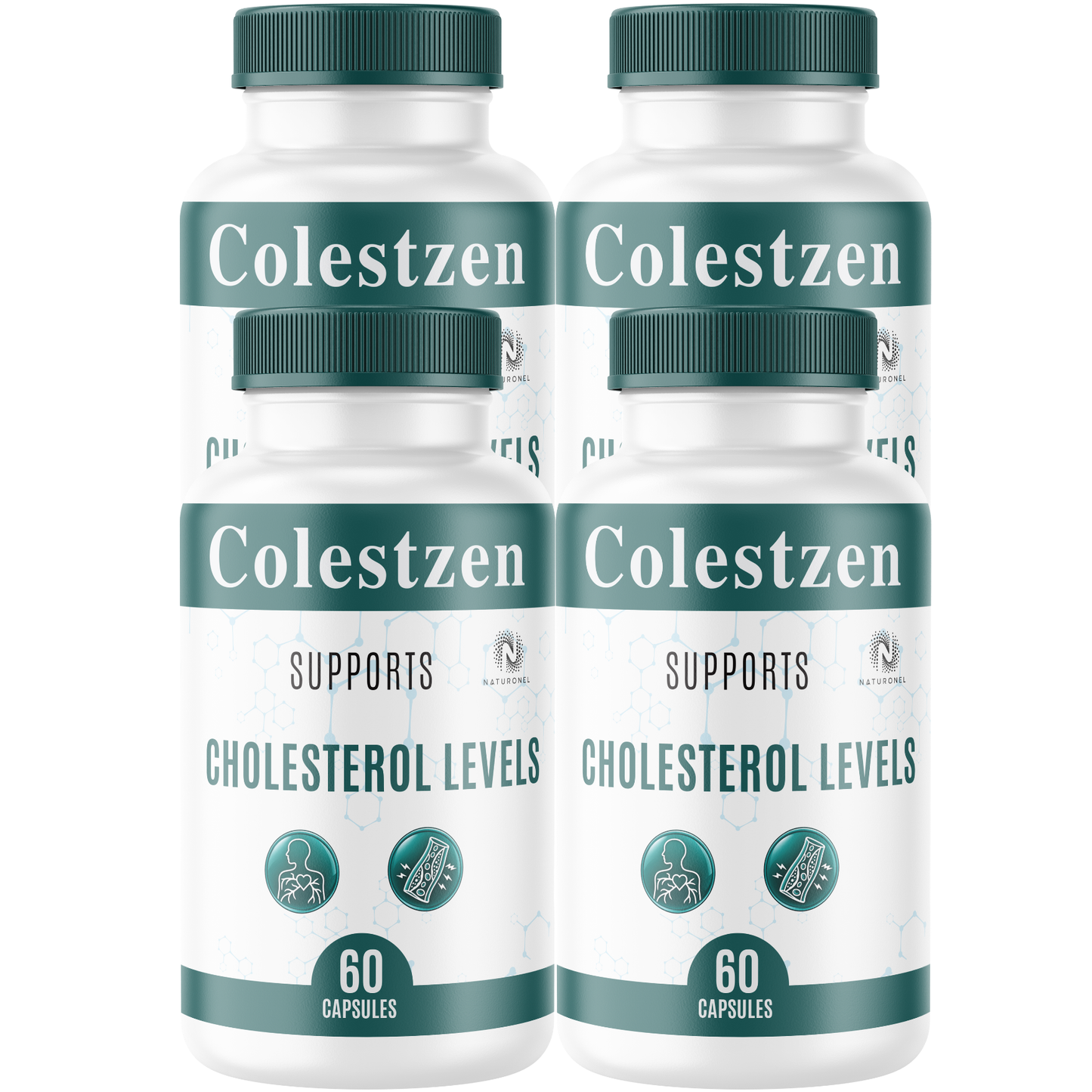 Colestzen (4 Pack) Cholesterol Support Supplement – Advanced Heart Health Formula with Vitamins, Minerals & Botanical Extracts – Daily Cardiovascular Wellness