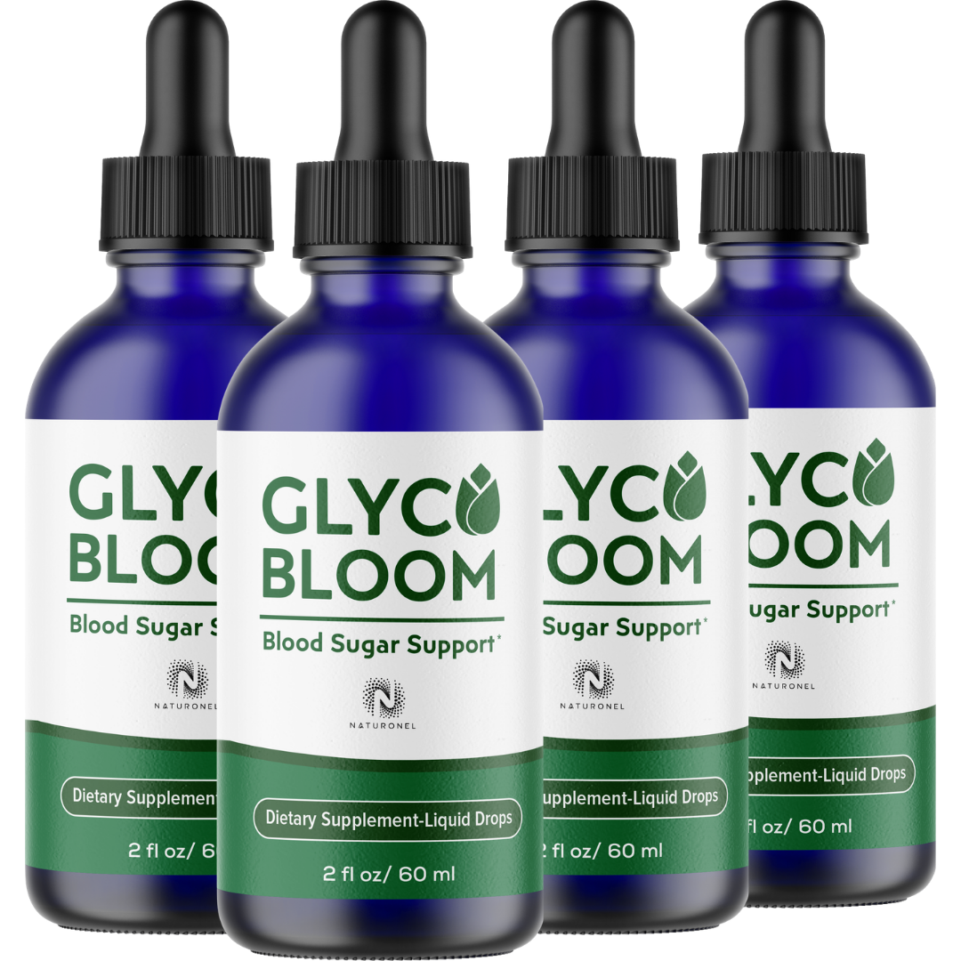 Glyco Bloom Liquid Blood Sugar Support Drops (4 Pack) – L-Arginine HCl, L-Glutamine & L-Tryptophan Formula – Natural Lemon Flavor