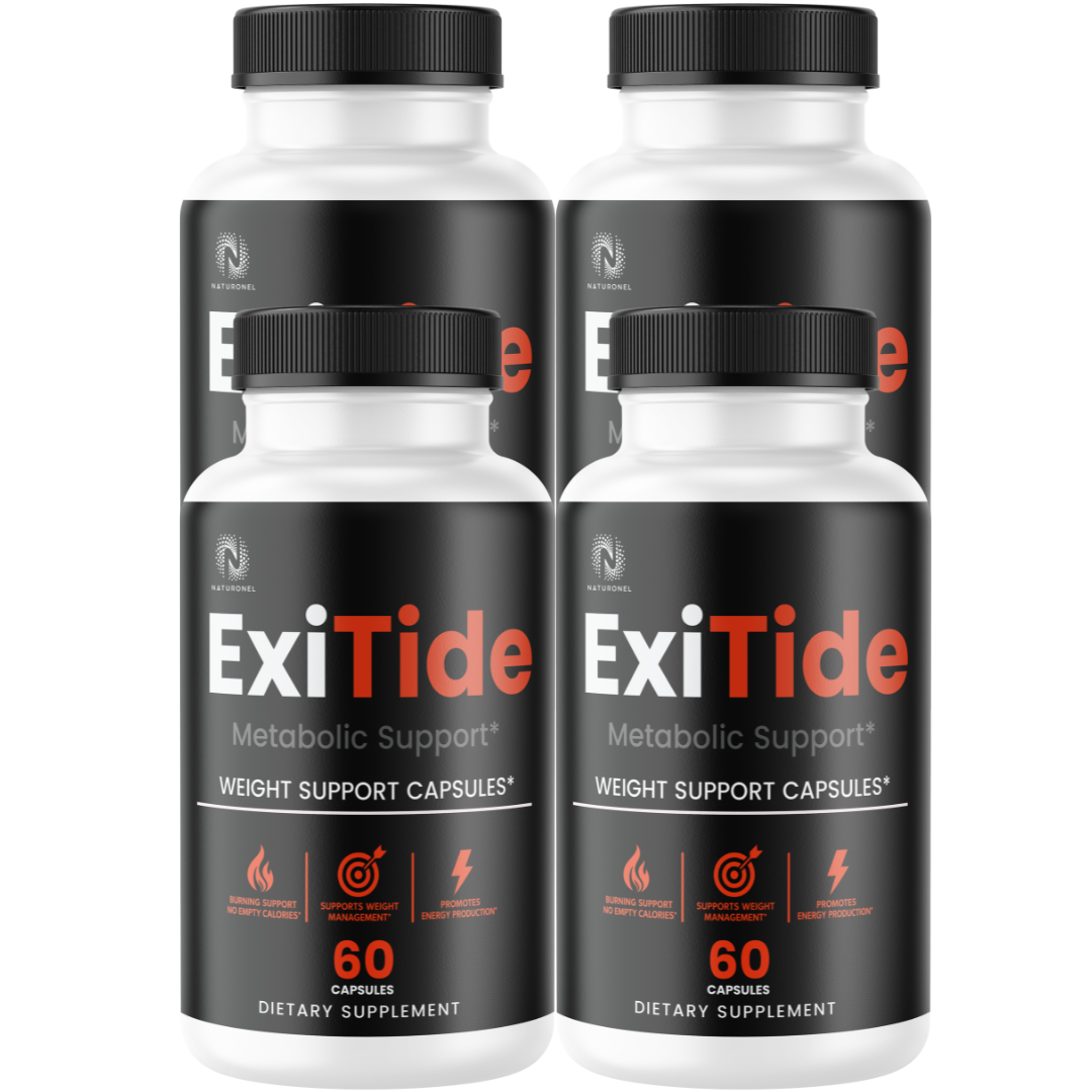 ExiTide Advanced Weight Support (4 Pack) – Metabolic Support Capsules with Raspberry Ketones, African Mango, Apple Cider Vinegar & Green Tea