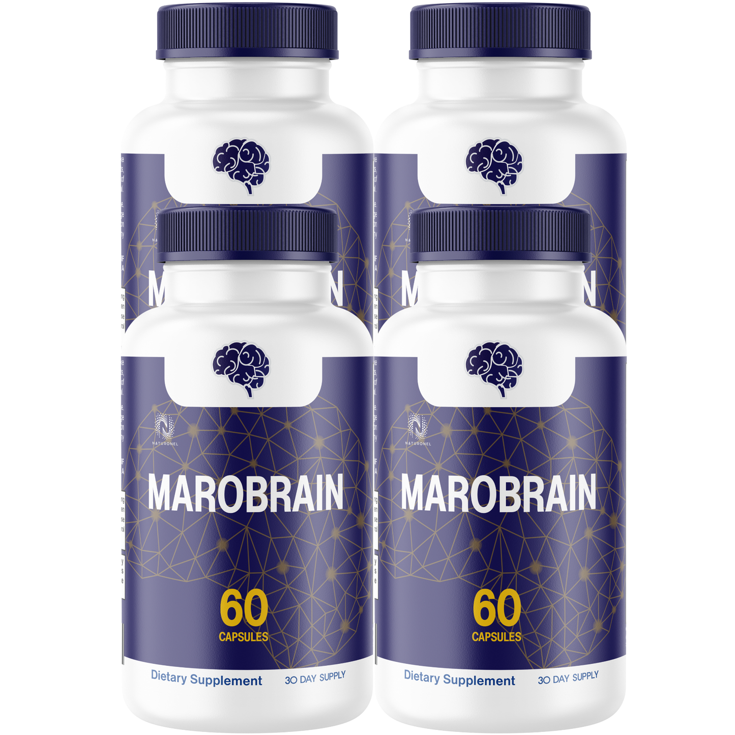 MAROBRAIN Brain Supplement – Advanced Nootropic Formula with DMAE, Bacopa, Huperzine A, GABA, DHA, L-Glutamine & Essential Vitamins – Memory, Focus & Mental Clarity Support