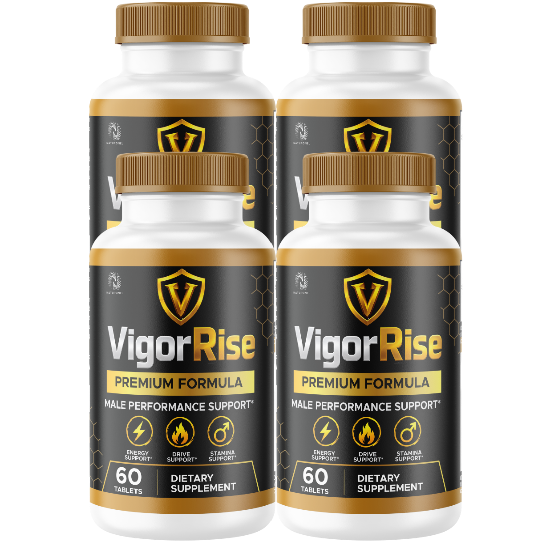 VigorRise Men's Daily Performance Supplement (4 Pack) – Premium Herbal Formula with Tongkat Ali, Maca Root, L-Arginine, Ginseng & Zinc – Supports Energy, Drive & Stamina