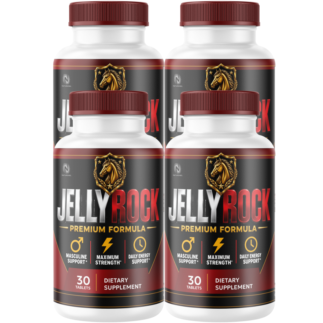Jelly Rock (4 Pack) Premium Men’s Formula – Longjack, Maca, L-Arginine, Ginseng & Zinc – Masculine, Strength & Daily Energy Support