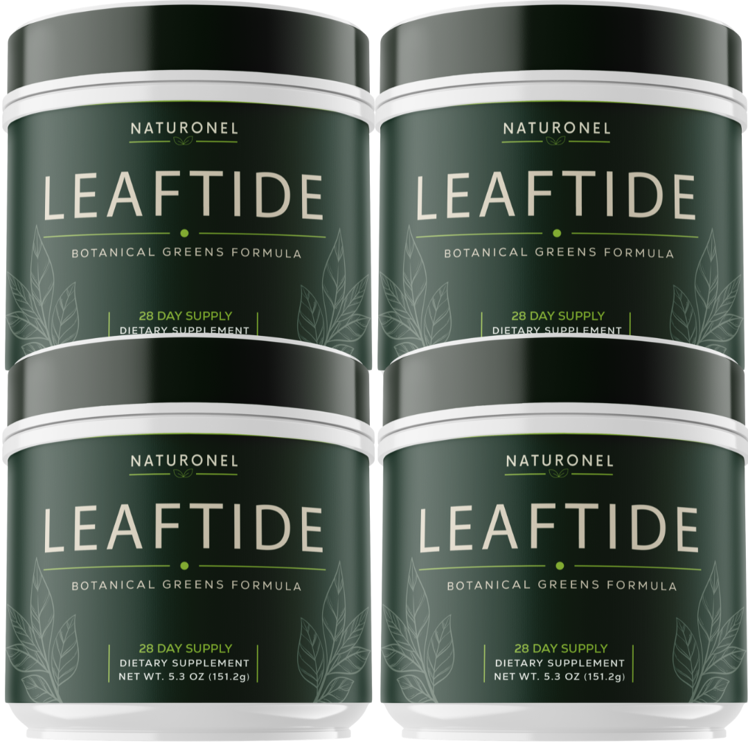 LEAFTIDE (4 Pack) Botanical Greens Powder – Superfood Greens Formula with Organic Wheatgrass, Moringa, Spirulina, Matcha, Probiotics & Digestive Fiber – Daily Greens Drink Mix – Natural Citrus Punch