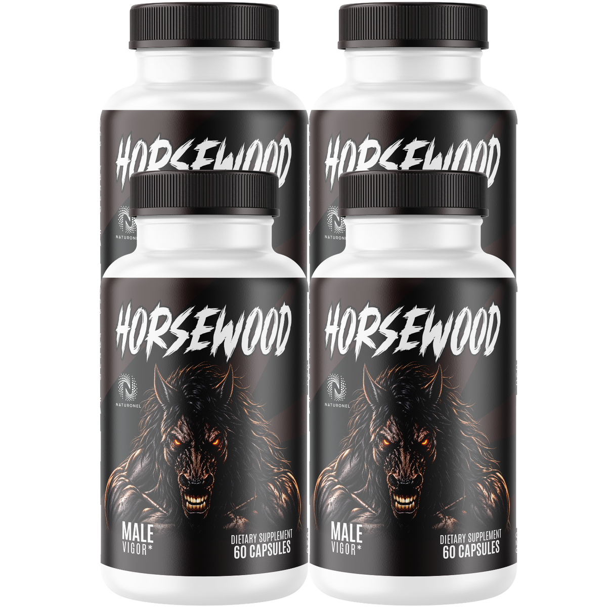 Horsewood Male Vigor Supplement (4 Pack) – Longjack, Maca, L-Arginine, Ginseng & Zinc – Men’s Vitality, Stamina & Performance Support