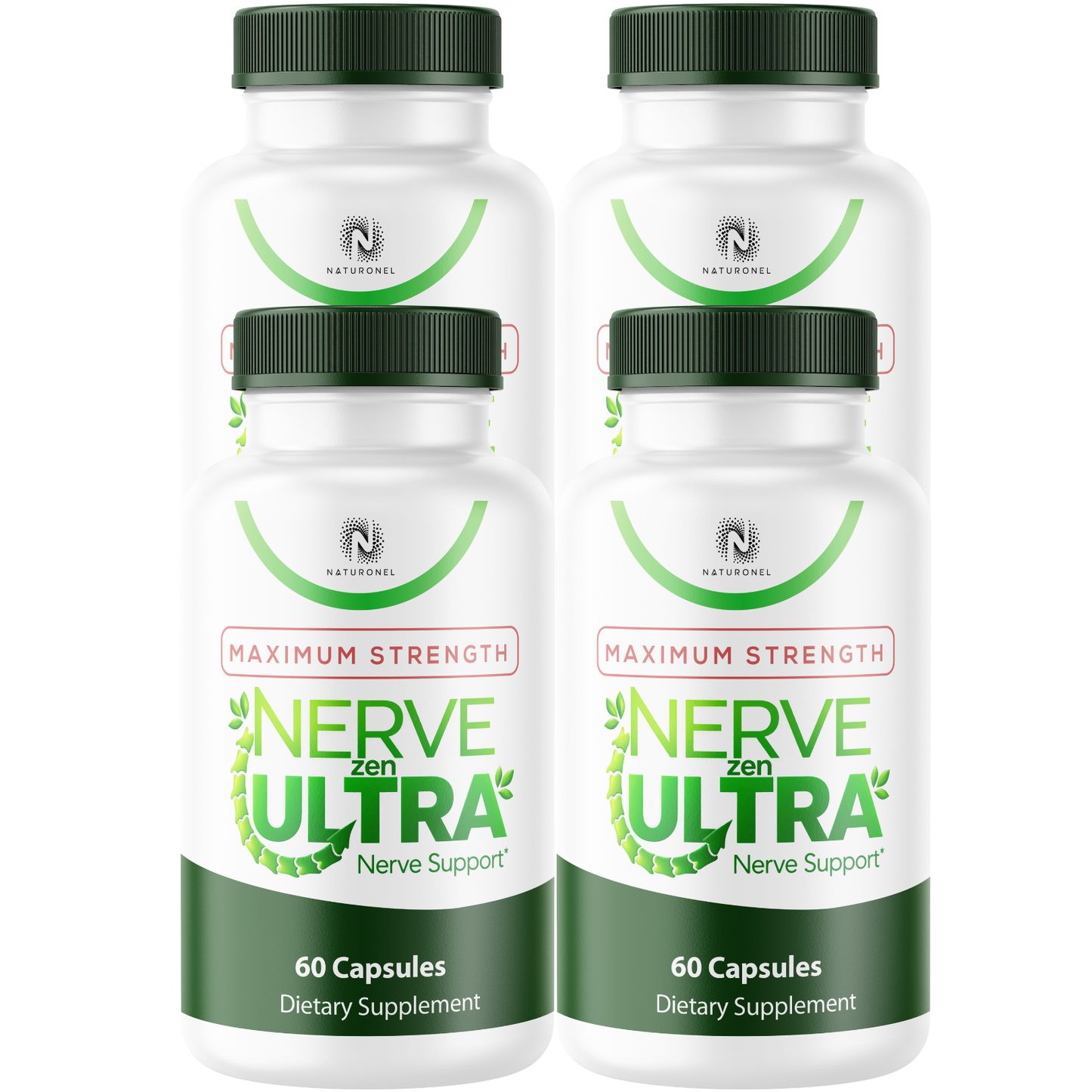 NerveZen Ultra (4 Pack) Maximum Strength Nerve Support Supplement – Premium Botanical Formula with Turmeric, Glucosamine Sulfate, Ginger Root, Boswellia, Chondroitin & BioPerine
