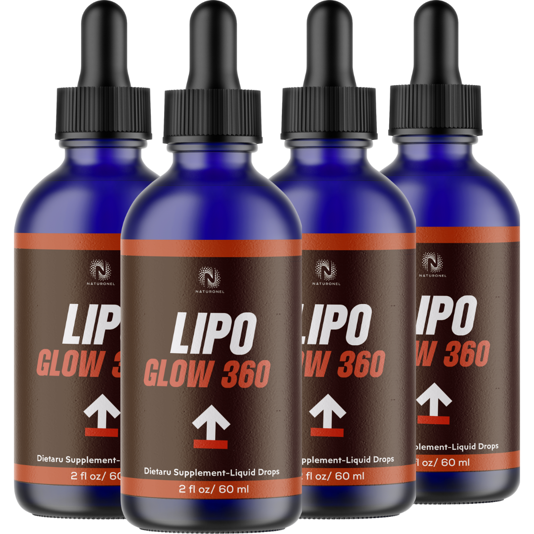 Lipo Glow 360 Drops (4 Pack) – Advanced Liquid Amino Acid Formula – L-Arginine, L-Glutamine & L-Tryptophan