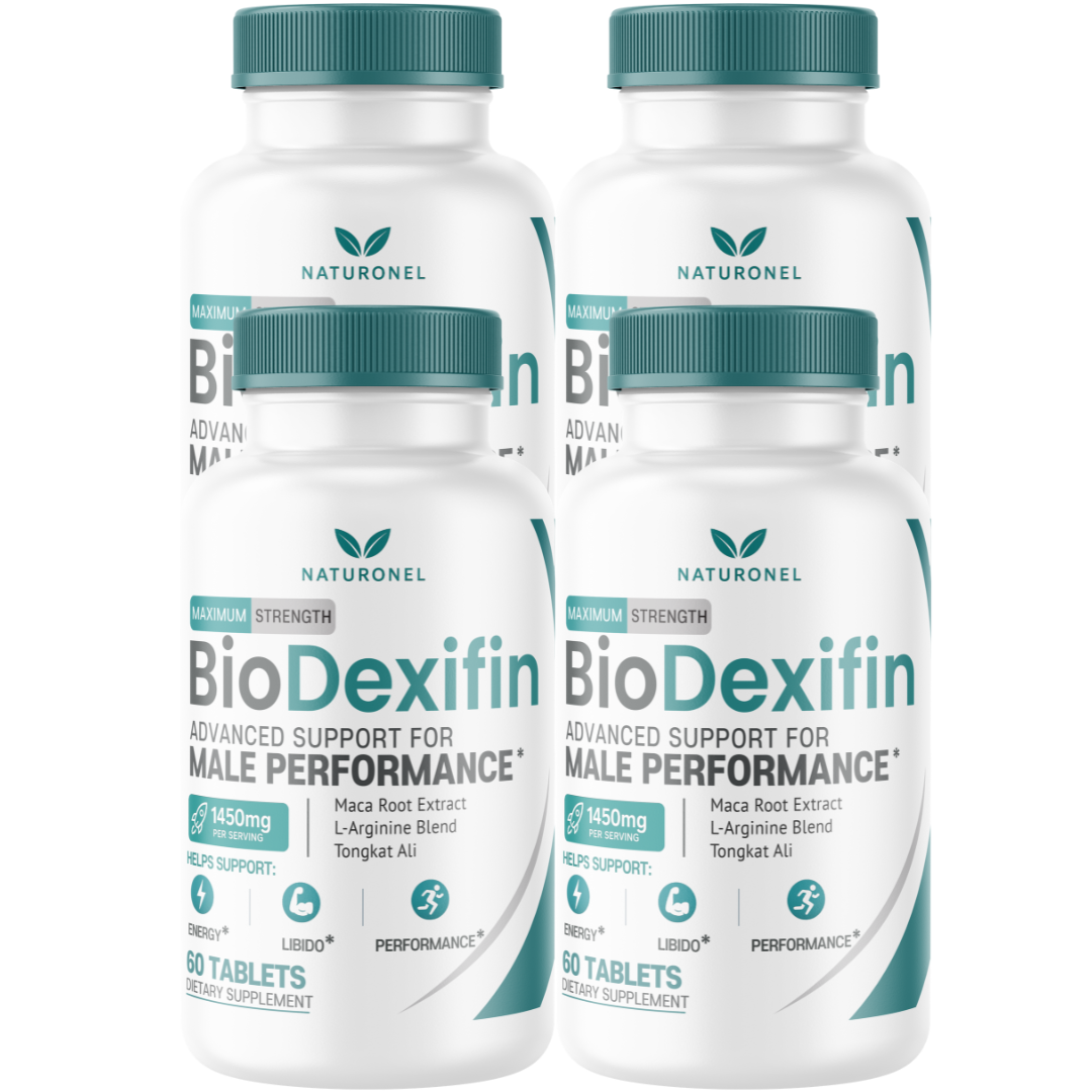 BioDexifin (4 Pack) Male Performance Supplement – Advanced Men's Vitality Formula with Tongkat Ali, Maca Root, L-Arginine, Panax Ginseng & Zinc – Energy, Performance & Daily Wellness Support