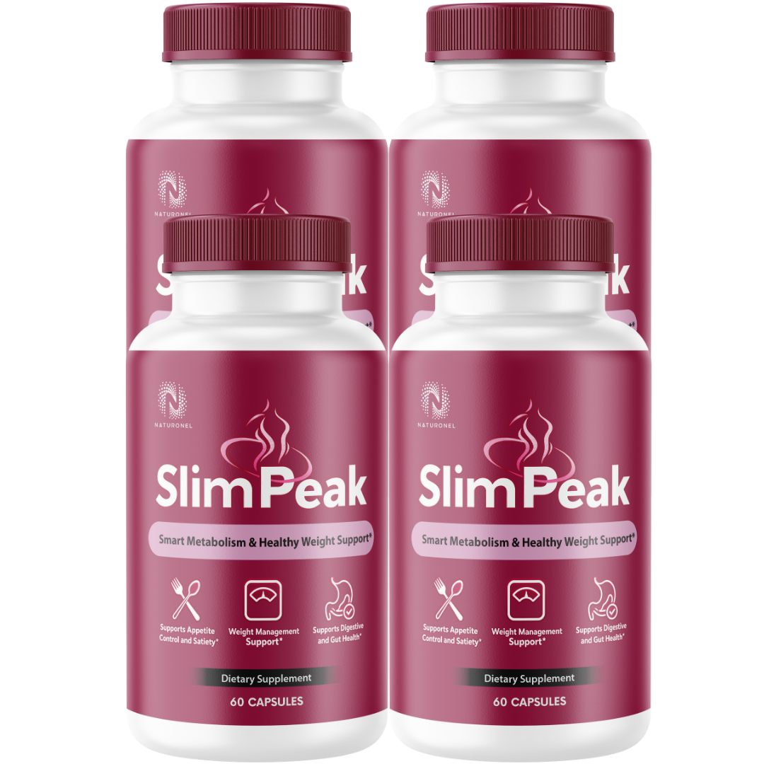 Slim Peak Weight Management Support (4 Pack) – Raspberry Ketones 500mg, African Mango 300mg, Green Tea Extract, Apple Cider Vinegar & Kelp – Metabolism & Appetite Support