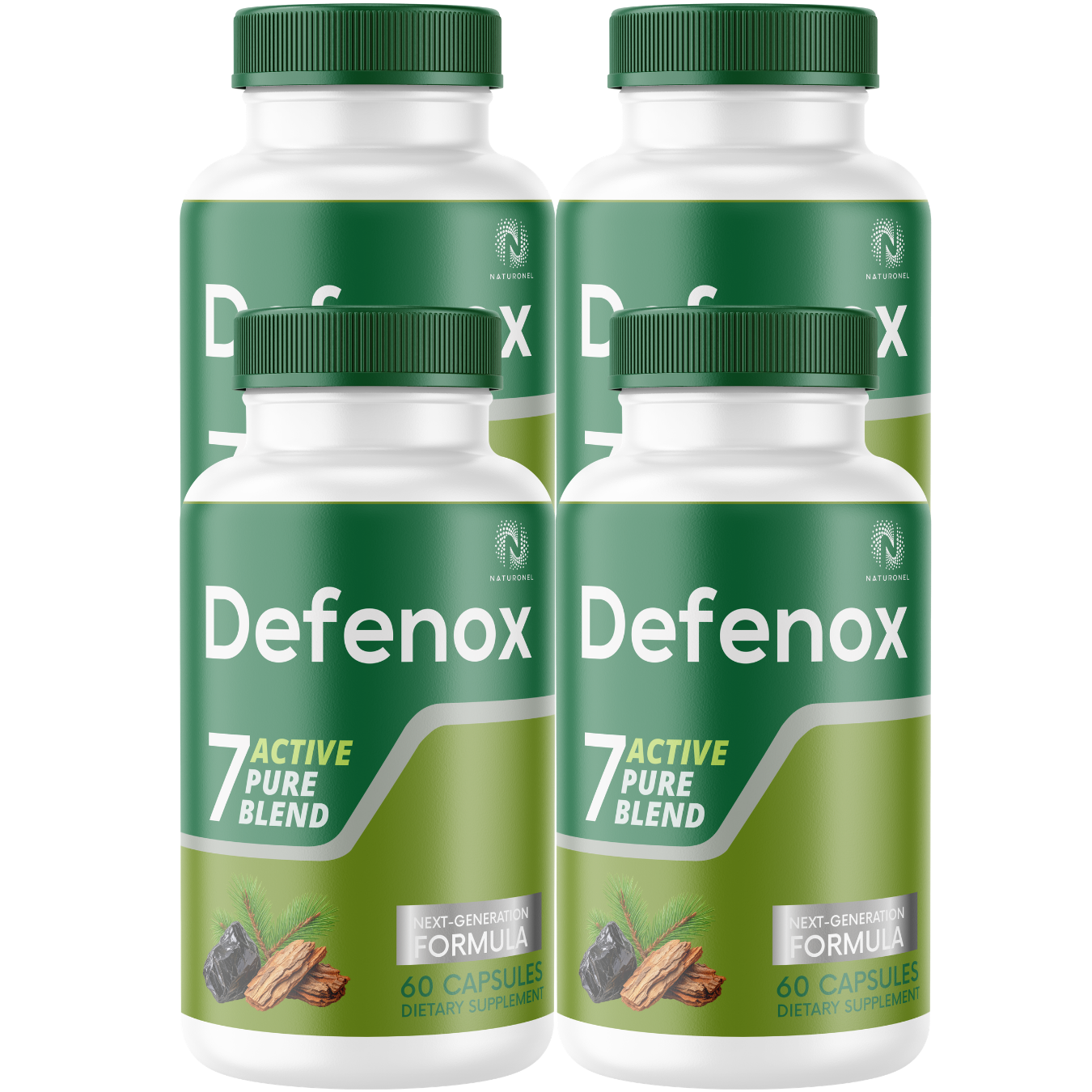 Defenox (4 Pack) Supplement – 7 Active Ingredient Formula with Shilajit, Tongkat Ali, Ashwagandha, Magnesium, Zinc & Boron, Black Pepper Extract