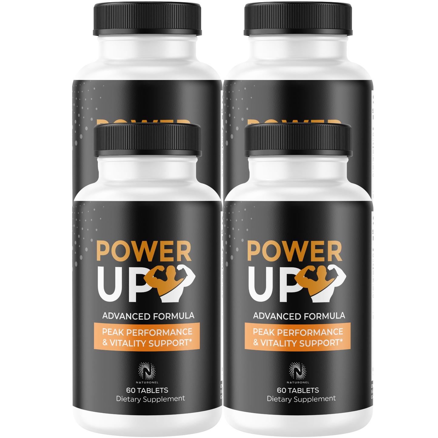 Power Up (4 Pack) Supplement for Men – Advanced Men's Wellness Formula with Longjack, Maca Root, L-Arginine, Ginseng & Zinc – Daily Vitality Support