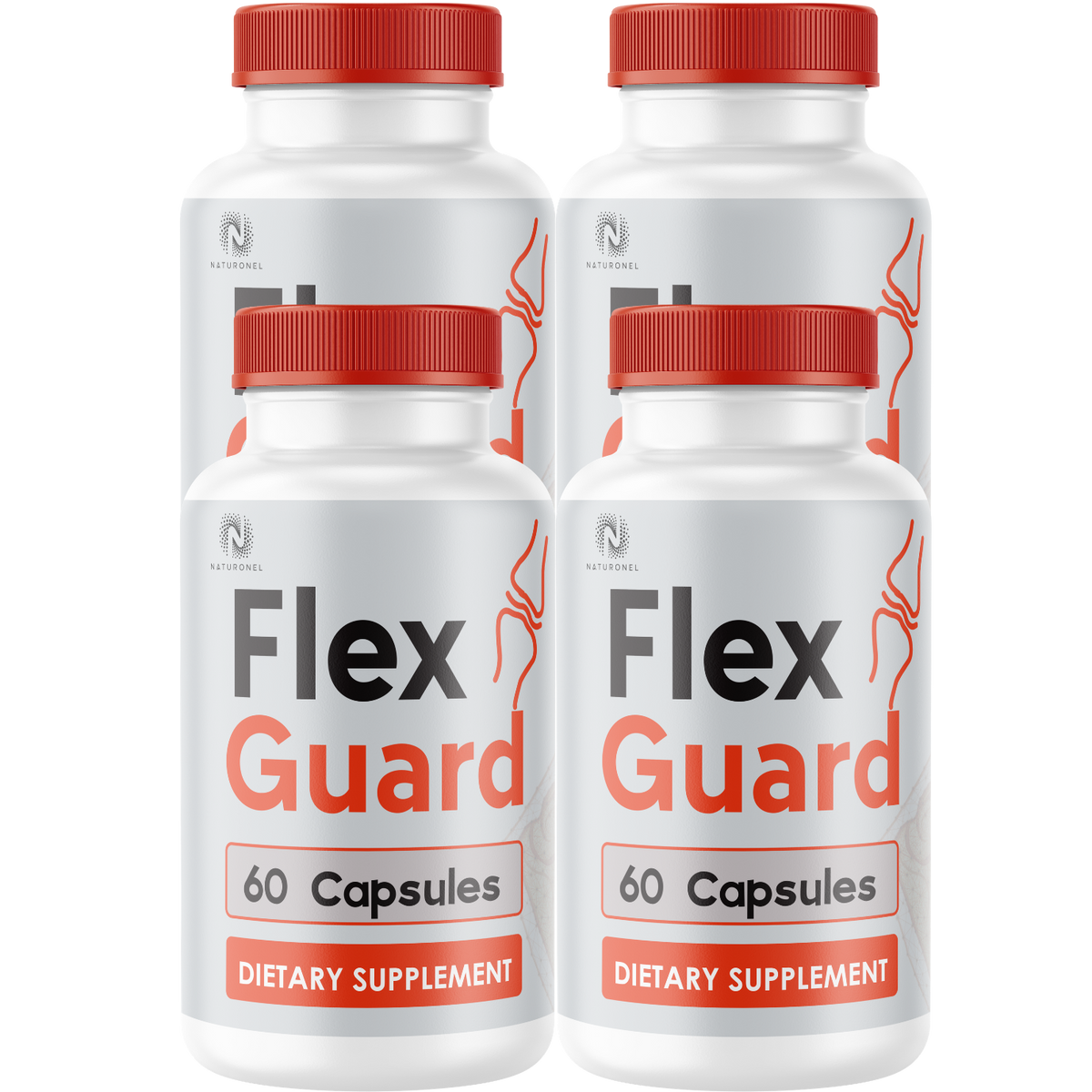 Flex Guard Glucosamine Sulfate 1500mg (4 Pack) – Advanced Joint Flexibility & Mobility Support with MSM, Turmeric & Boswellia