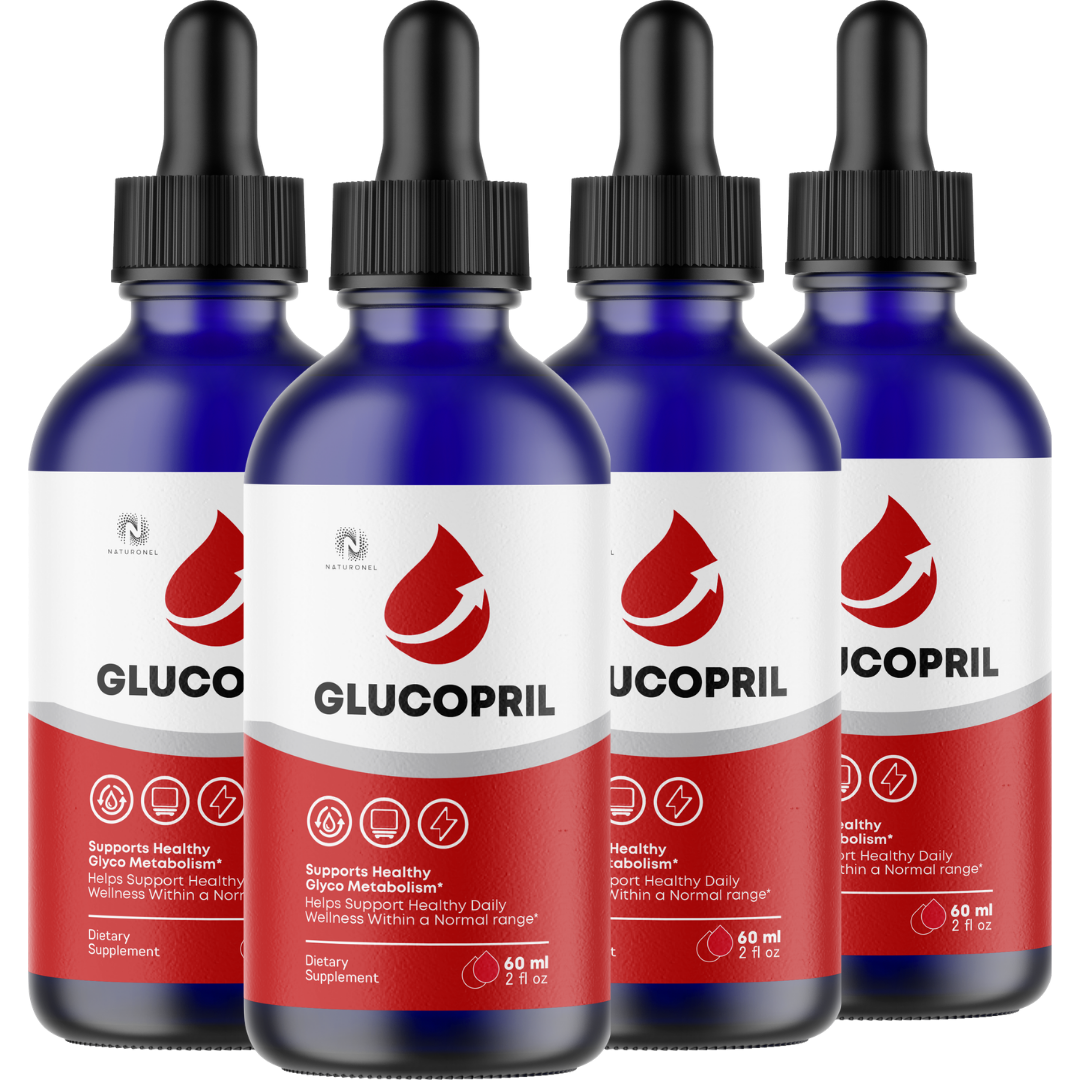 Glucopril Drops (4 Pack) – Daily Metabolism Support Formula with L-Arginine, L-Glutamine & L-Tryptophan