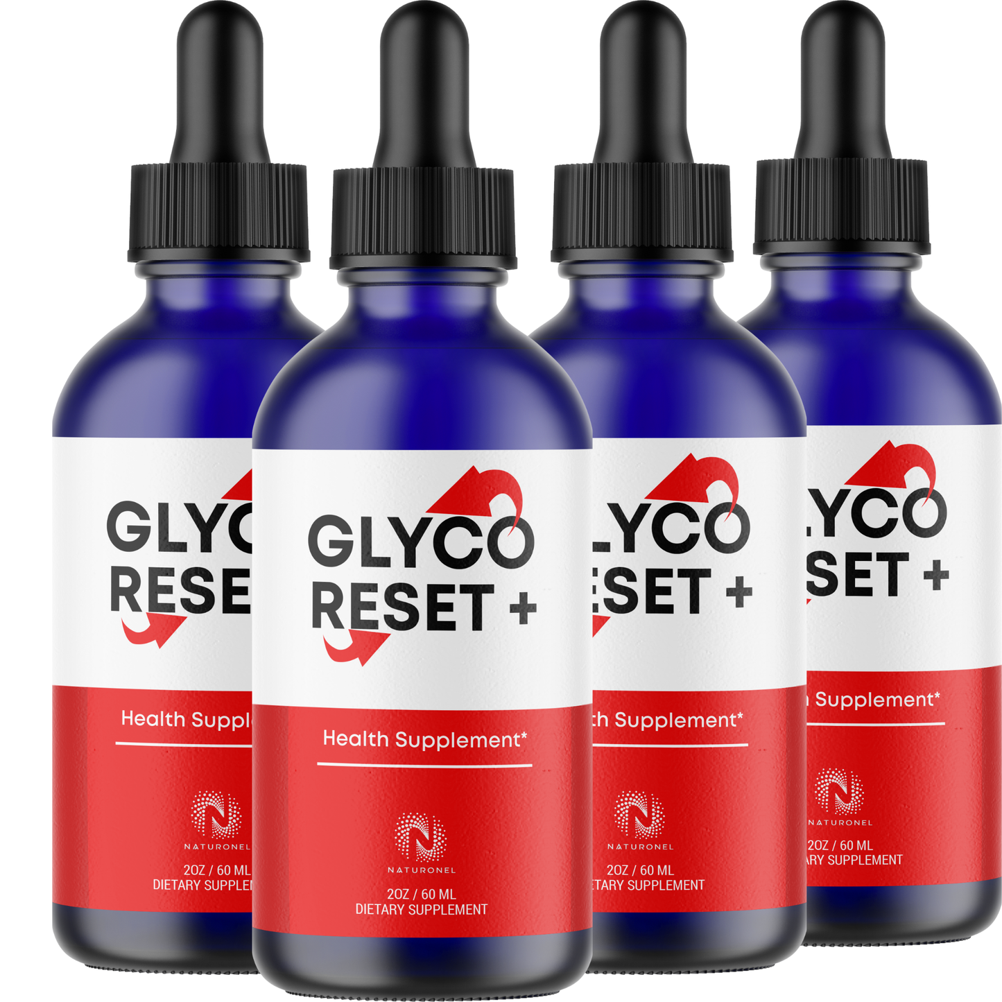 GLYCO RESET+ (4 Pack) Liquid Drops – Advanced Metabolic Wellness Formula with L-Arginine HCl, L-Glutamine & L-Tryptophan – Daily Liquid Supplement – Natural Lemon Flavor