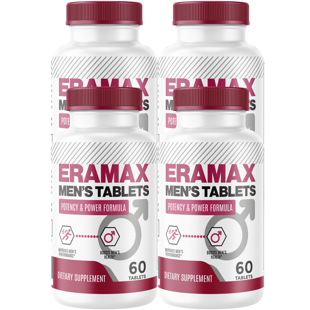 ERAMAX Men’s Performance Tablets (4 Pack) – Potency & Power Formula with Longjack, Maca, L-Arginine, Ginseng, Zinc & Herbal Blend