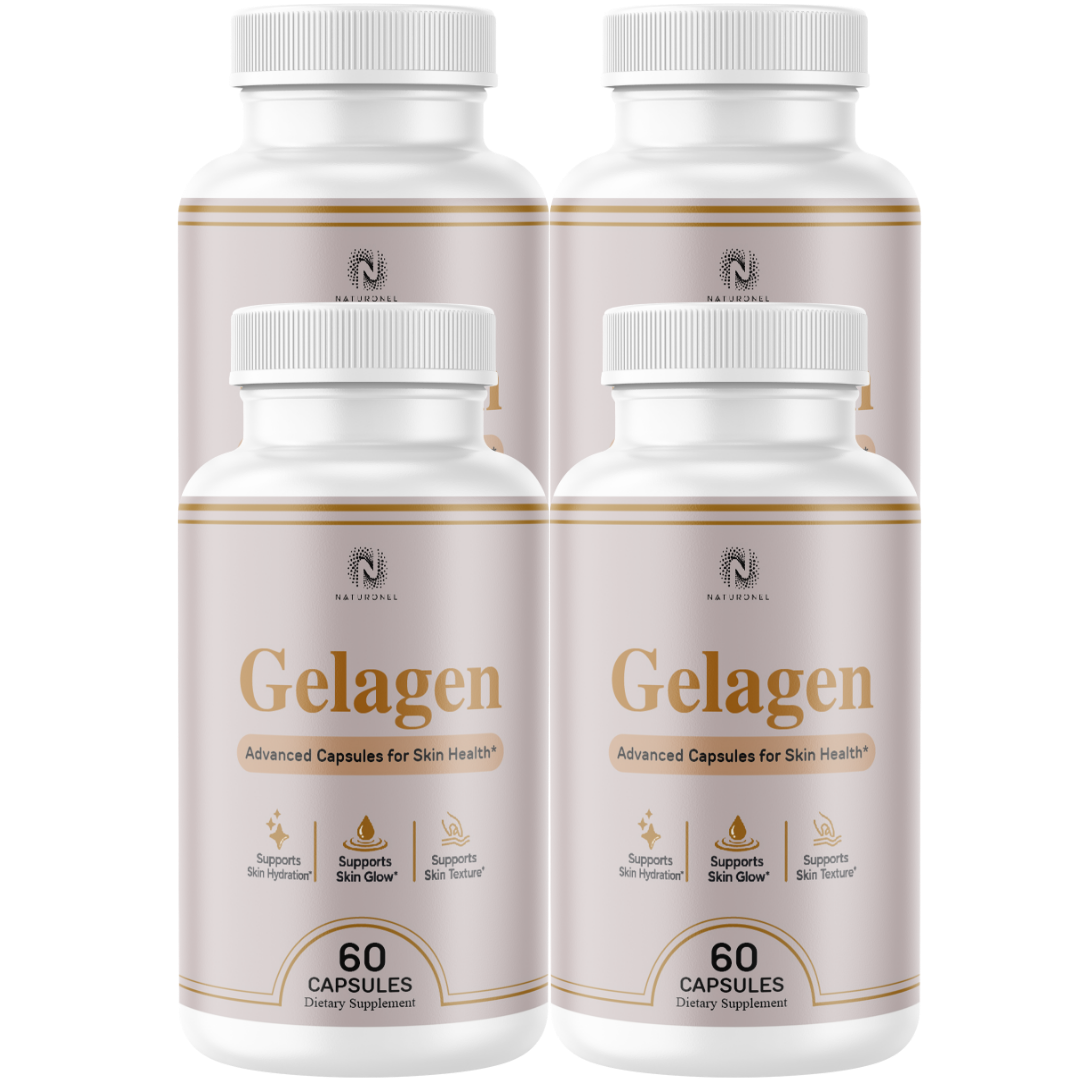 Gelagen Advanced Skin Health Supplement (4 Pack) – Skin Hydration, Glow & Texture Support – Biotin 5,000 mcg, Vitamin C, Vitamin E, Vitamins, Minerals & Botanical Blend