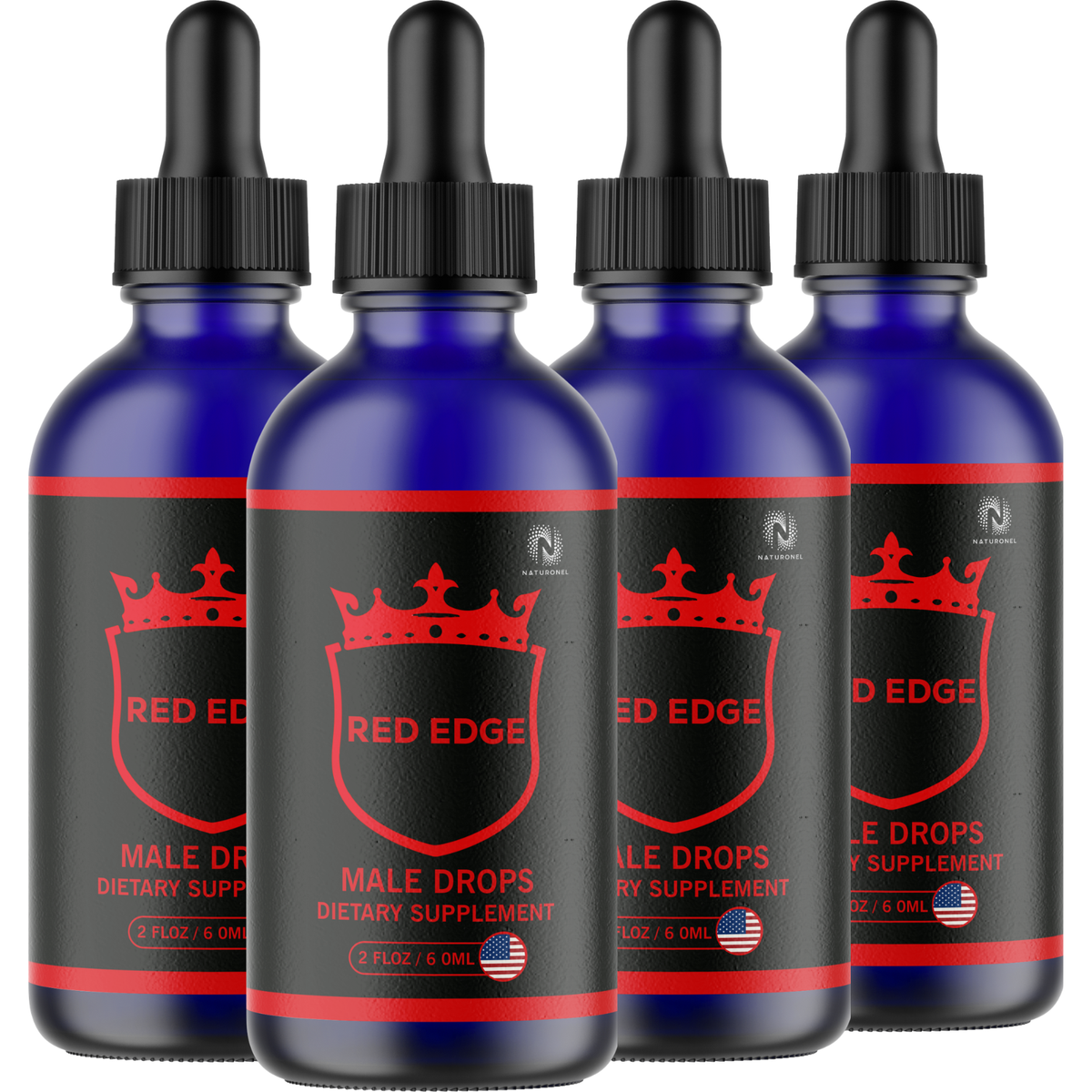 Red Edge Advanced Male Drops (4 Pack) – Daily Men’s Vitality & Performance Support – Liquid Dietary Supplement
