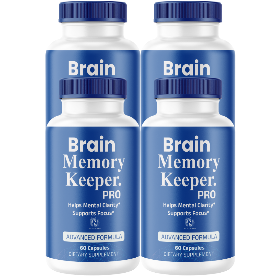Brain Memory Keeper Pro (4 Pack)– Advanced Cognitive & Memory Support – Mental Clarity and Focus Formula with Bacopa, Choline & DMAE