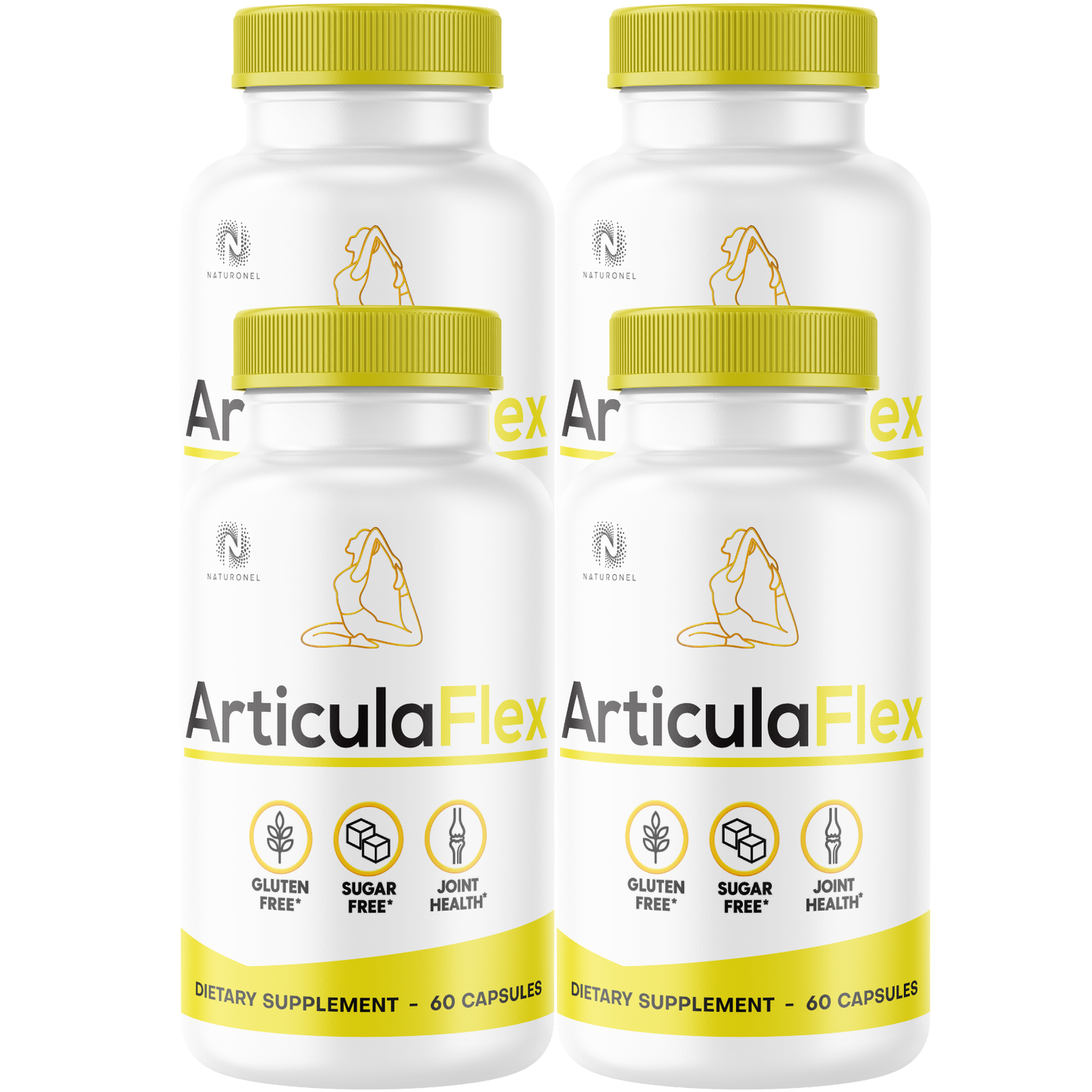 ArticulaFlex (4 Pack) Joint Support Supplement with Glucosamine Sulfate 1500mg, Boswellia, Chondroitin, Turmeric, MSM & Bromelain, Joint Comfort & Mobility Formula