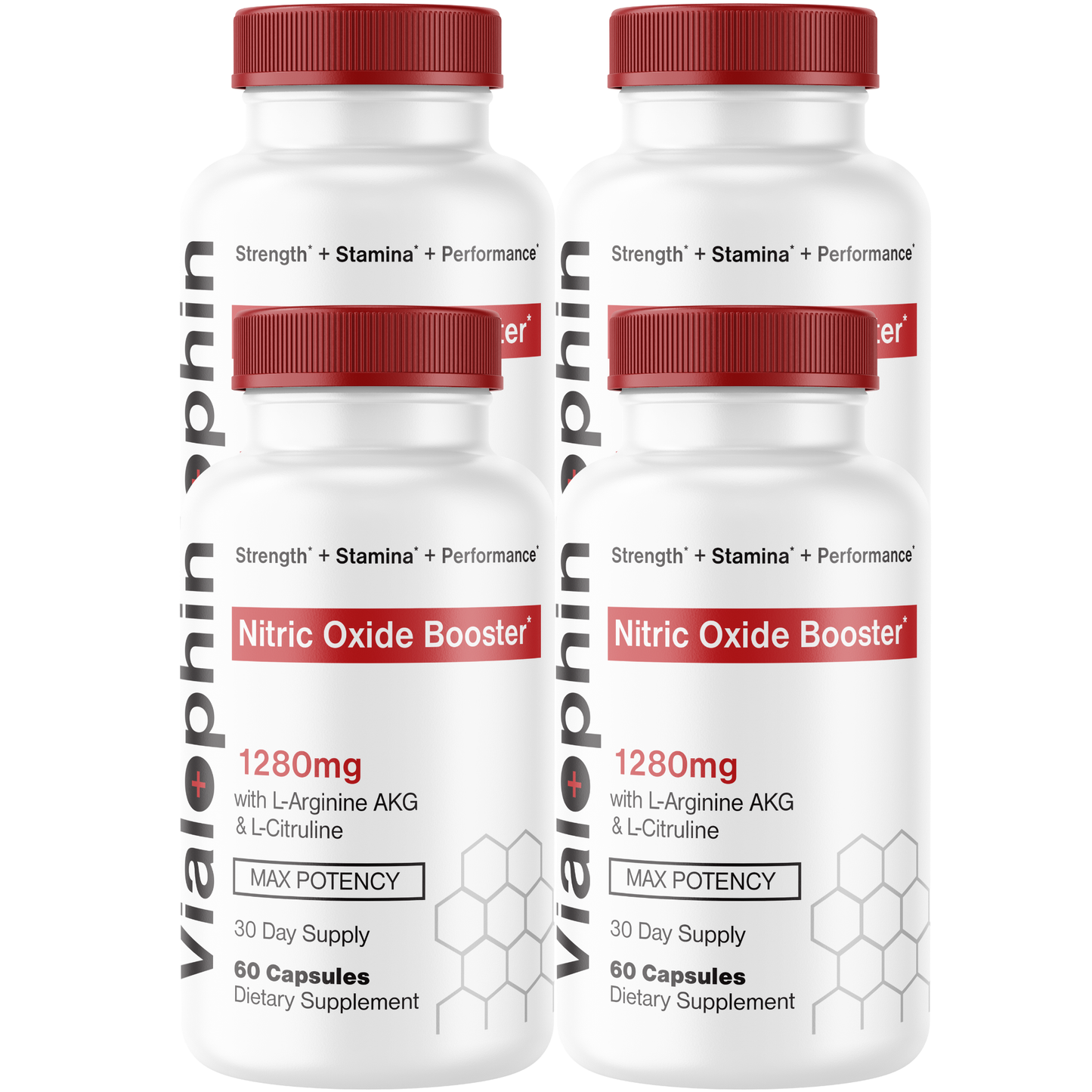 Vialophin Nitric Oxide Booster 1280mg – L-Arginine AKG, L-Citrulline & Beta Alanine Formula with Niacin Supplement for Blood Flow, Workout Performance & Stamina Support
