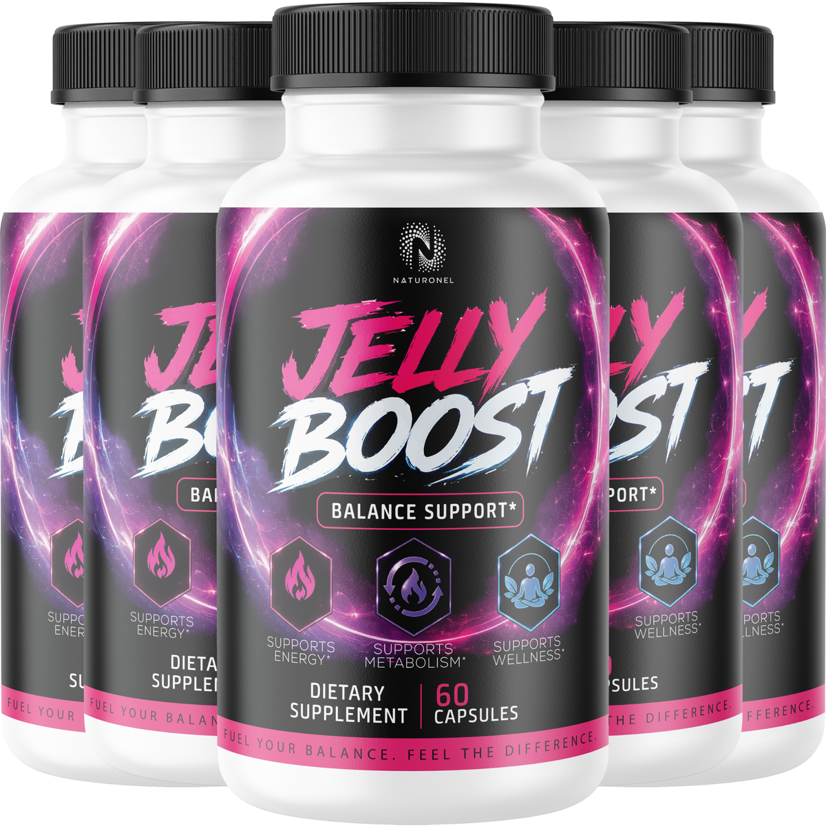 Jelly Boost Balance Support Supplement with Raspberry Ketones, African Mango, Green Tea Extract, Apple Cider Vinegar & Kelp, Metabolism & Energy Support