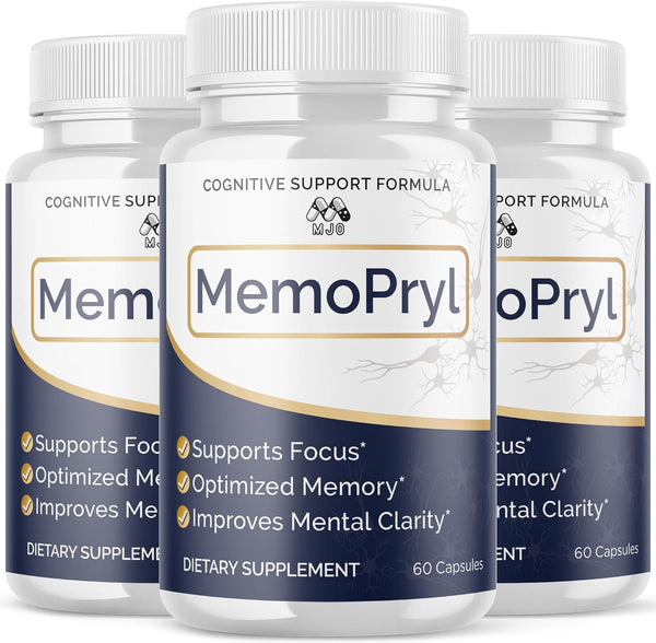 (3 Pack) Memopryl Brain Capsules, Official Memopryl Pills with All Natural Ingredients, Advanced Formula Memo Pryl Health and Wellness Support Pills with Maximum Strength Multivitamins (180 Capsules)
