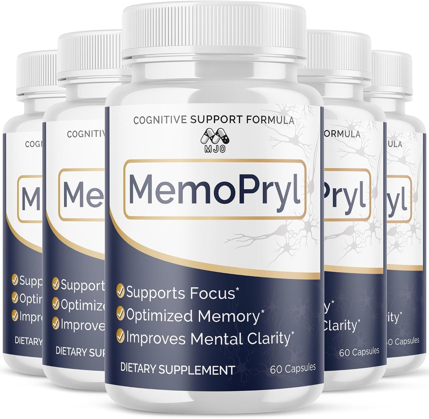 (5 Pack) Memopryl Brain Capsules, Official Memopryl Pills with All Natural Ingredients, Advanced Formula Memo Pryl Health and Wellness Support Pills with Maximum Strength Multivitamins (300 Capsules)