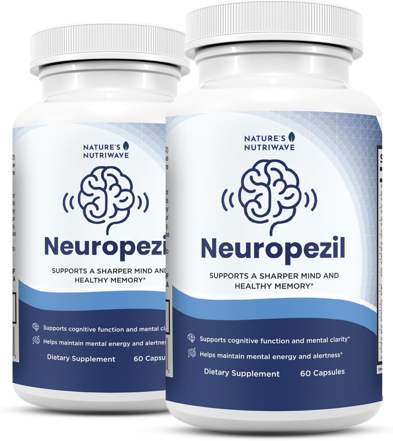 Neuropezil – Natural Multinutrient Formula with Bacopa, Phosphatidylserine &amp; Amino Acids – Non-GMO, Easy-to-Take Capsules, Made in USA, GMP Certified Facility - 60 Count, 30 Servings, 2 Month Supply