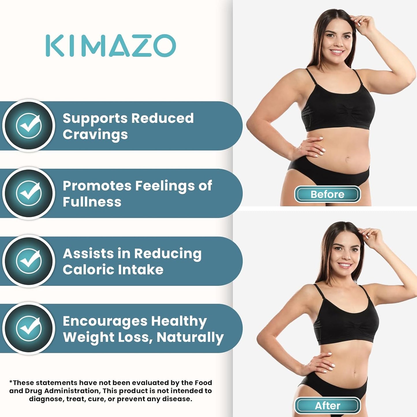 KIMAZO New-Appetite Suppressant Weight Loss Pills for Women - Belly Fat Burner for Women | Metabolism Booster and Carb Blocker, Burn Fat 24/7-3rd Party Tested Weight Loss Diet Pills - 60 Capsules
