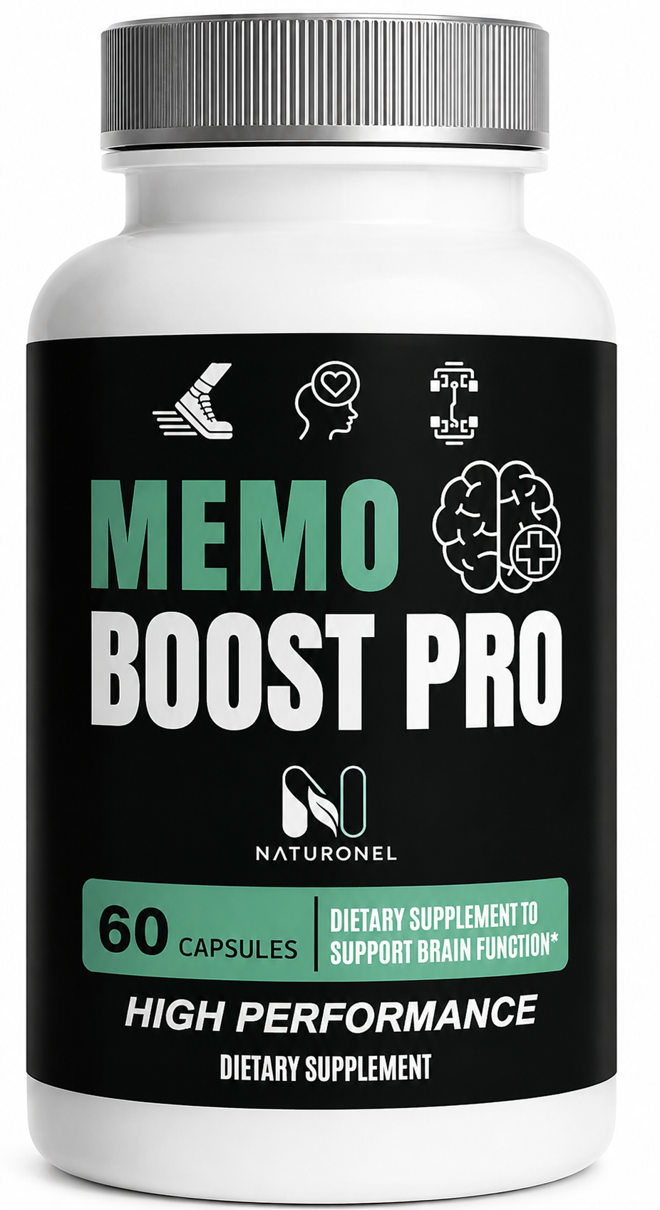 Memo Boost Pro – Brain Health Supplement with DMAE, Bacopa, GABA, DHA & Phosphatidylserine – Memory, Focus & Cognitive Support Formula – 60 Capsules
