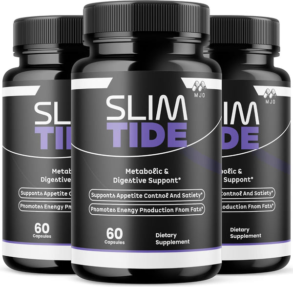 (3 Pack) Slim Tide Capsules, Official SlimTide Weight Management Pills with All Natural Ingredients, Advanced Formula Wellness Supplement with Maximum Strength Active Lifestyle Vitamins (180 Capsules)