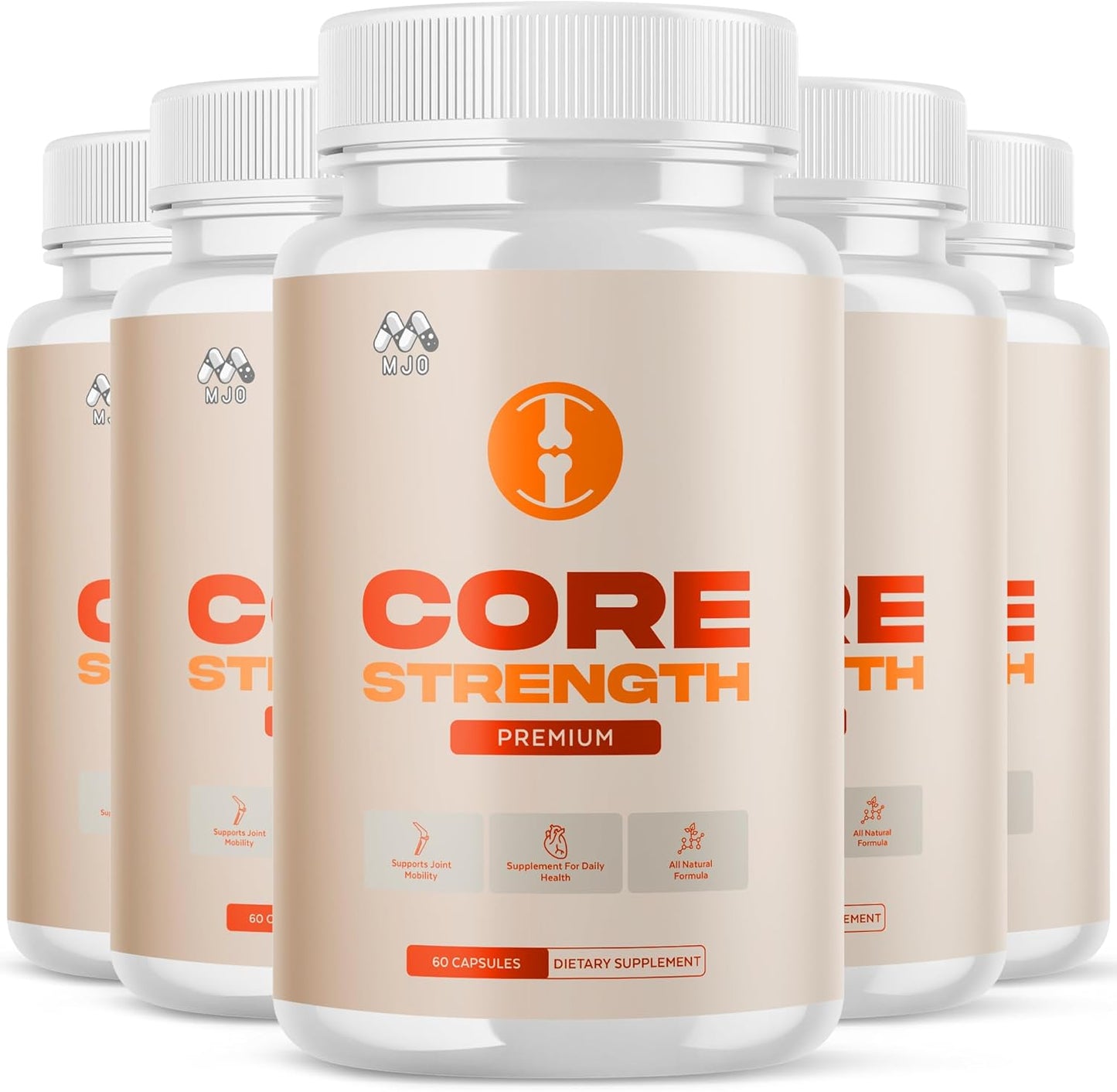 (5 Pack) Core Strength Supplement for Joint Support, Official Core Strength Joint Pills with All Natural Ingredients, Advanced Health &amp; Wellness Support with Max Strength Multivitamins (300 Capsules)