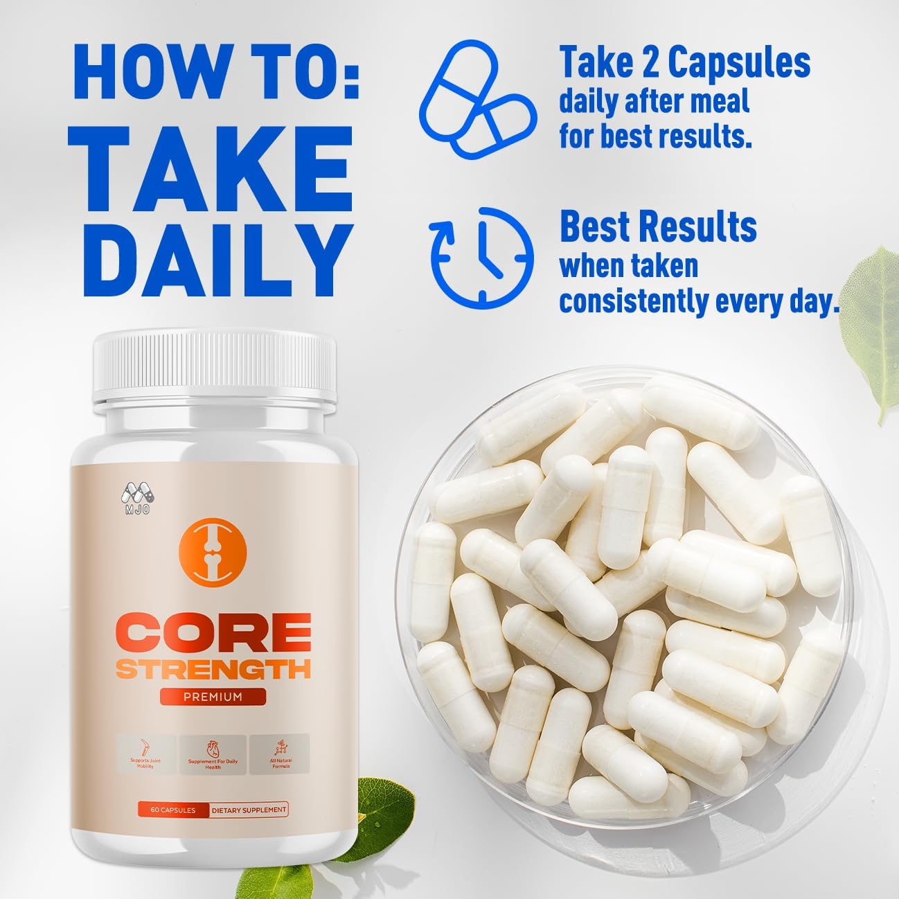 (2 Pack) Core Strength Supplement for Joint Support, Official Core Strength Joint Pills with All Natural Ingredients, Advanced Health &amp; Wellness Support with Max Strength Multivitamins (120 Capsules)