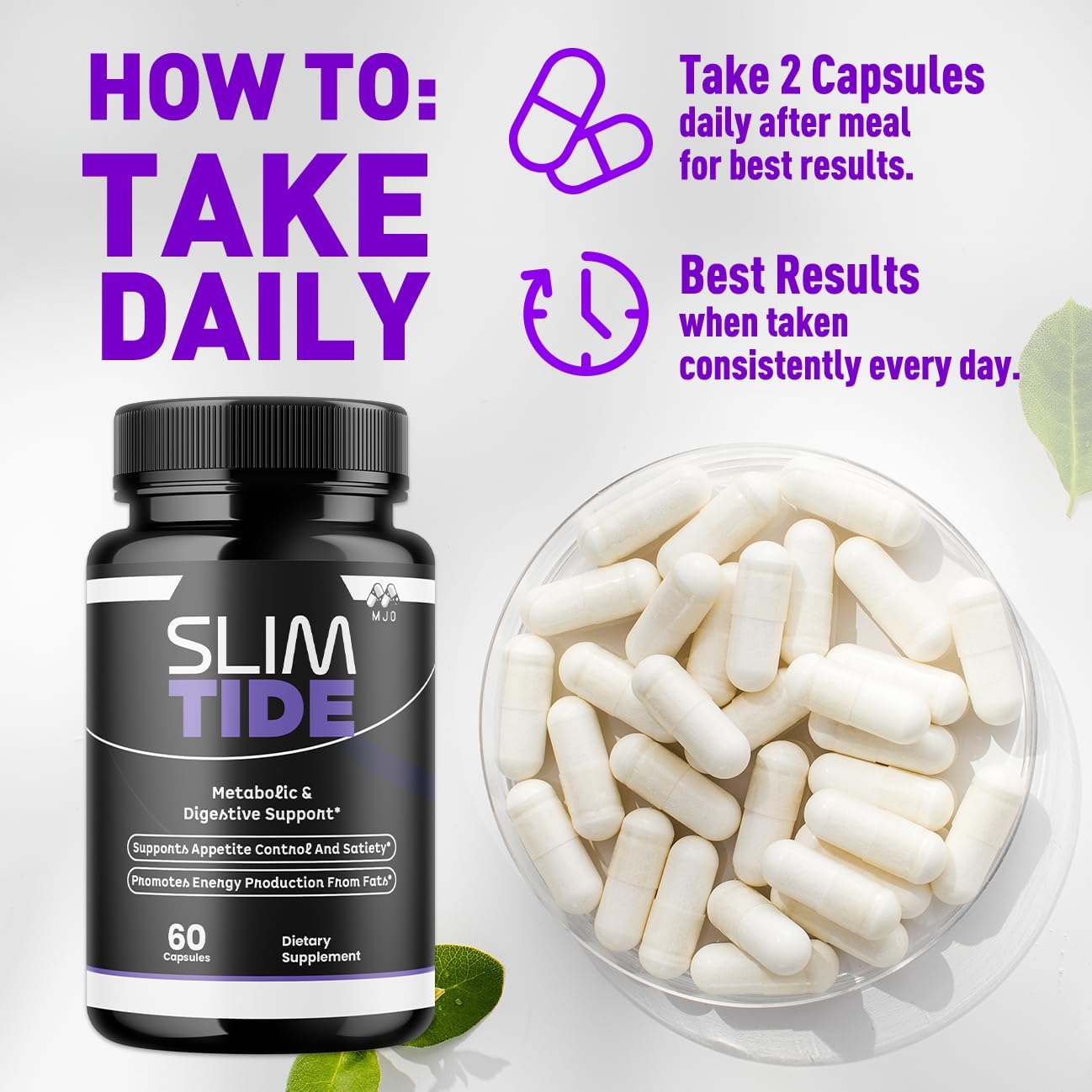 (5 Pack) Slim Tide Capsules, Official SlimTide Weight Management Pills with All Natural Ingredients, Advanced Formula Wellness Supplement with Maximum Strength Active Lifestyle Vitamins (300 Capsules)