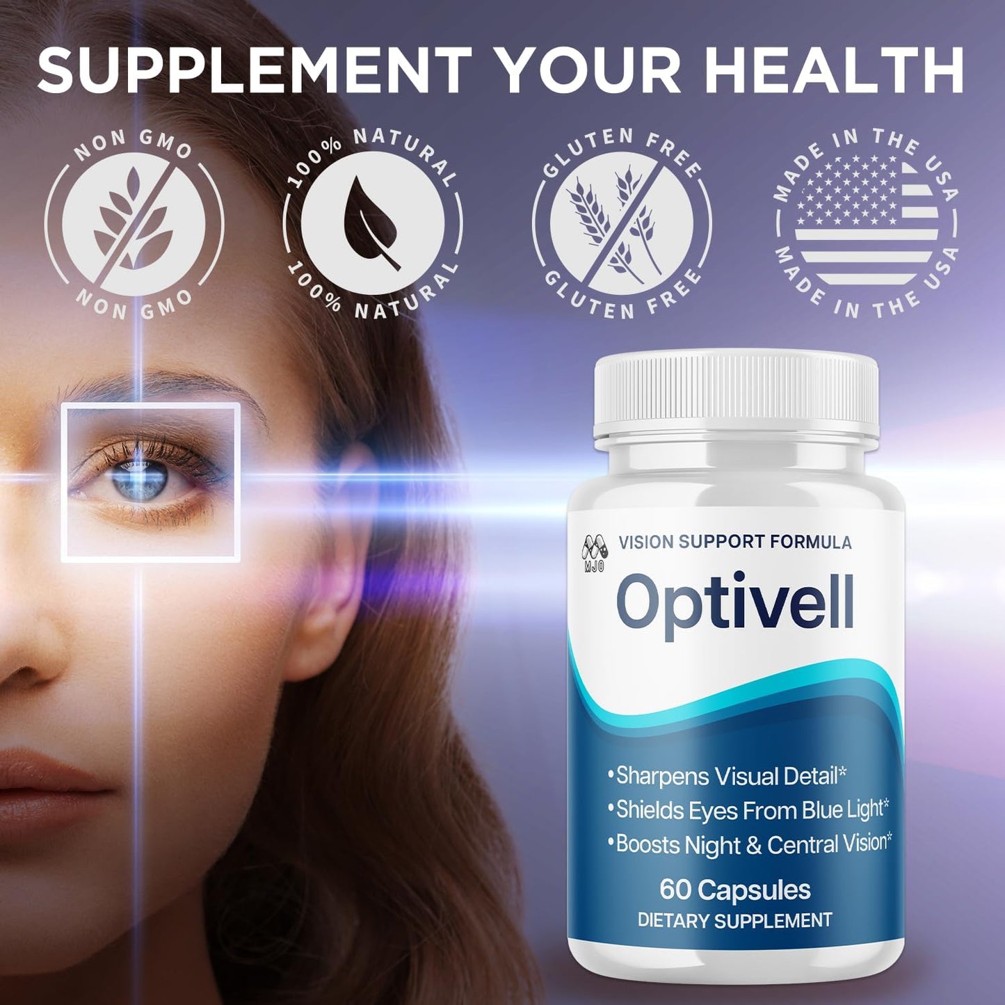 (3 Pack) Optivell Eye Capsules, Official Optivell Eye Vitamin Pills with All Natural Ingredients, Advanced Vision Formula Supplement Pills Supporting Ocular Health &amp; Wellness Naturally (180 Capsules)