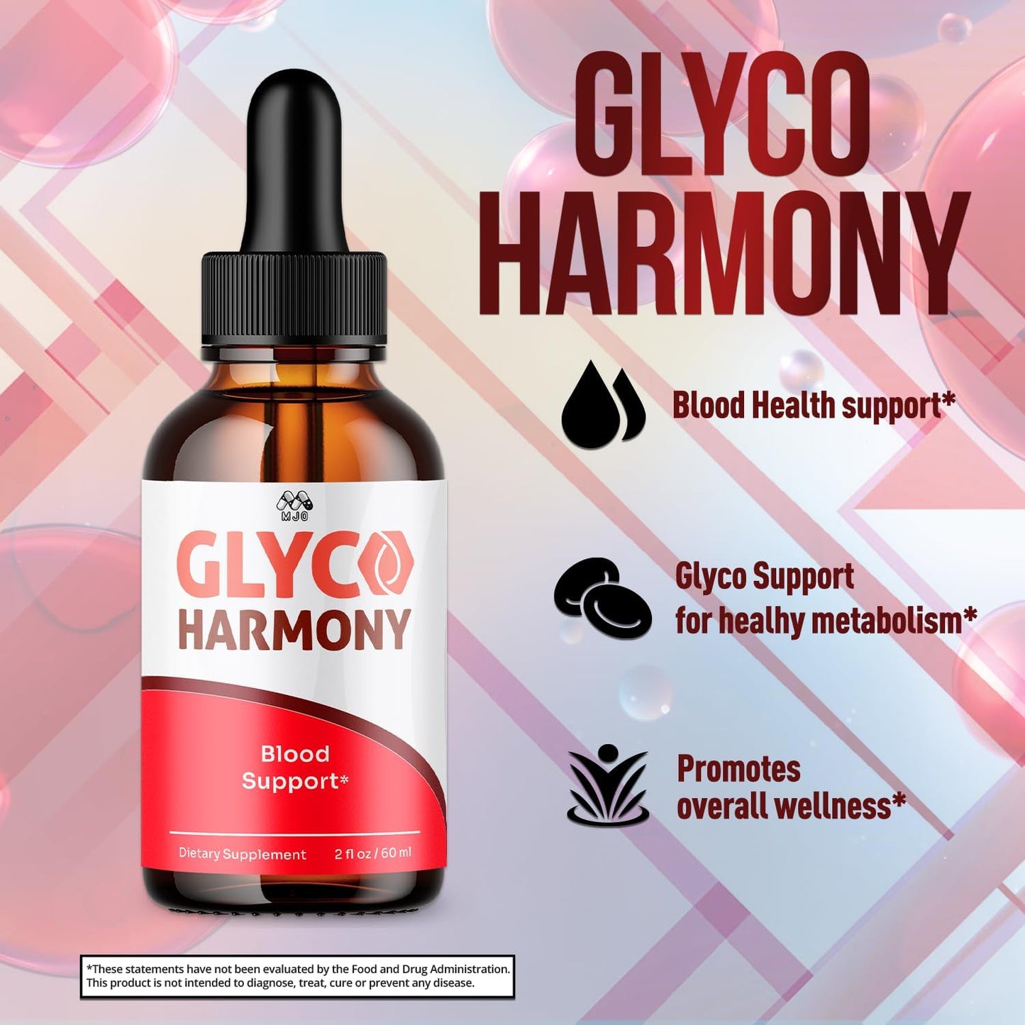 Glyco Harmony Drops, Official Glyco Harmony Liquid Supplement with All Natural Ingredients, GlycoHarmony Blood Support Max Strength Health &amp; Wellness Vitamin Supplement (5 Bottle Bundle, 150 Servings)