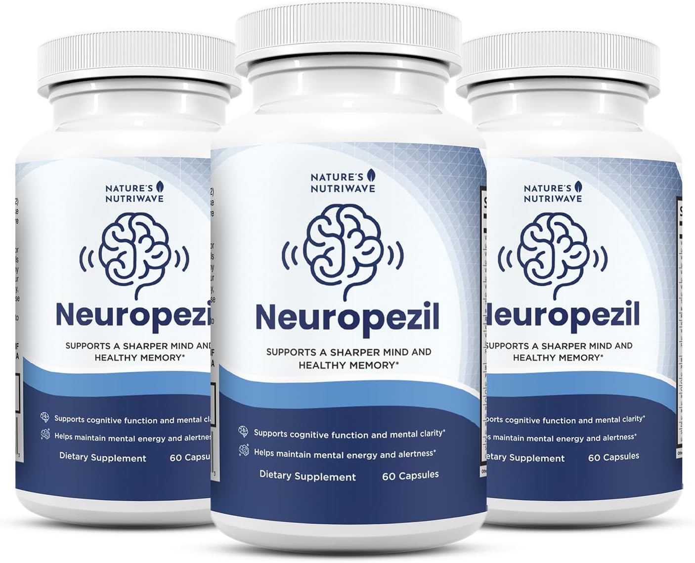 Neuropezil – Natural Multinutrient Formula with Bacopa, Phosphatidylserine &amp; Amino Acids – Non-GMO, Easy-to-Take Capsules, Made in USA, GMP Certified Facility - 60 Count, 30 Servings, 3 Month Supply