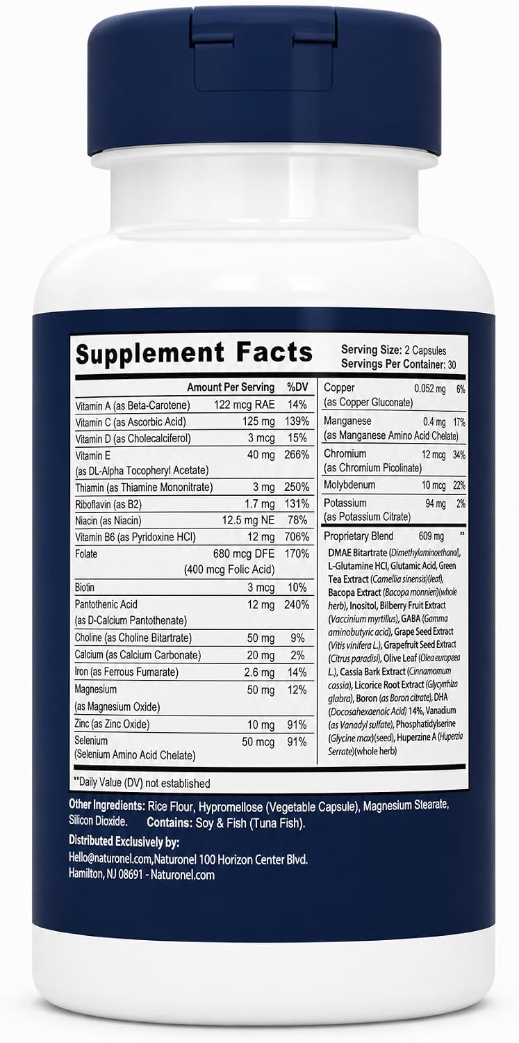 Dopamine Brain Food | Dopamine Supplement (3-Pack) Mood Balance, Focus Memory Motivation Energy Support | Cognitive Health &amp; Mental Drive, Vegan Capsules