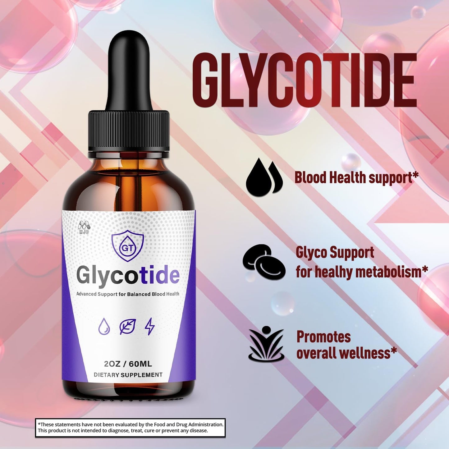 (2 Pack) Glycotide Drops, Official Glycotide Blood Support Drops with All Natural Ingredients, Advanced Glicotide Blood Health and Overall Wellness Supplement with Max Strength Vitamins (60 Servings)
