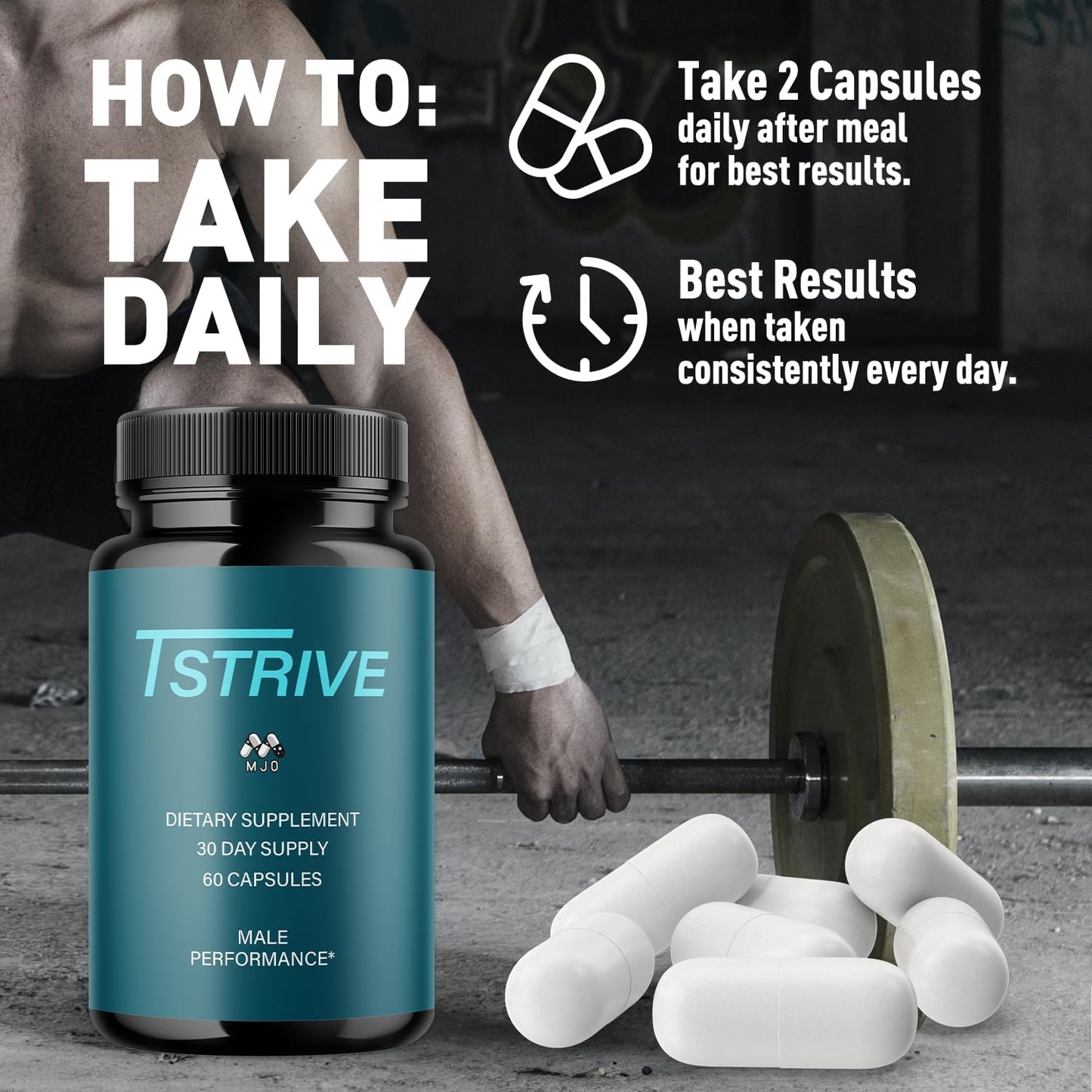 (5 Pack) Tstrive for Men, Official T Strive Pills for Men with All Natural Ingredients, Maximum Strength Tstrive Men's Supplement with Vitamins Supporting Wellness and Advanced Health (300 Capsules)