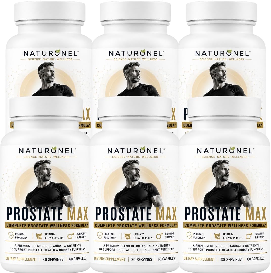 Prostate Max for Men (6-Pack) Advanced Prostate Support with Saw Palmetto 200mg, Pygeum, Plant Sterols, Mushroom Blend, Zinc &amp; Selenium - Supports Urinary Flow, Bladder Health &amp; Prostate Wellness