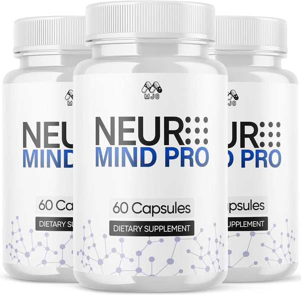 (3 Pack) Neuro Mind Pro Capsules, Official NeuroMind Pro Brain Health Pills with All Natural Ingredients, Brain Health and Wellness Supplement with Premium Vitamins for Women and Men (180 Capsules)